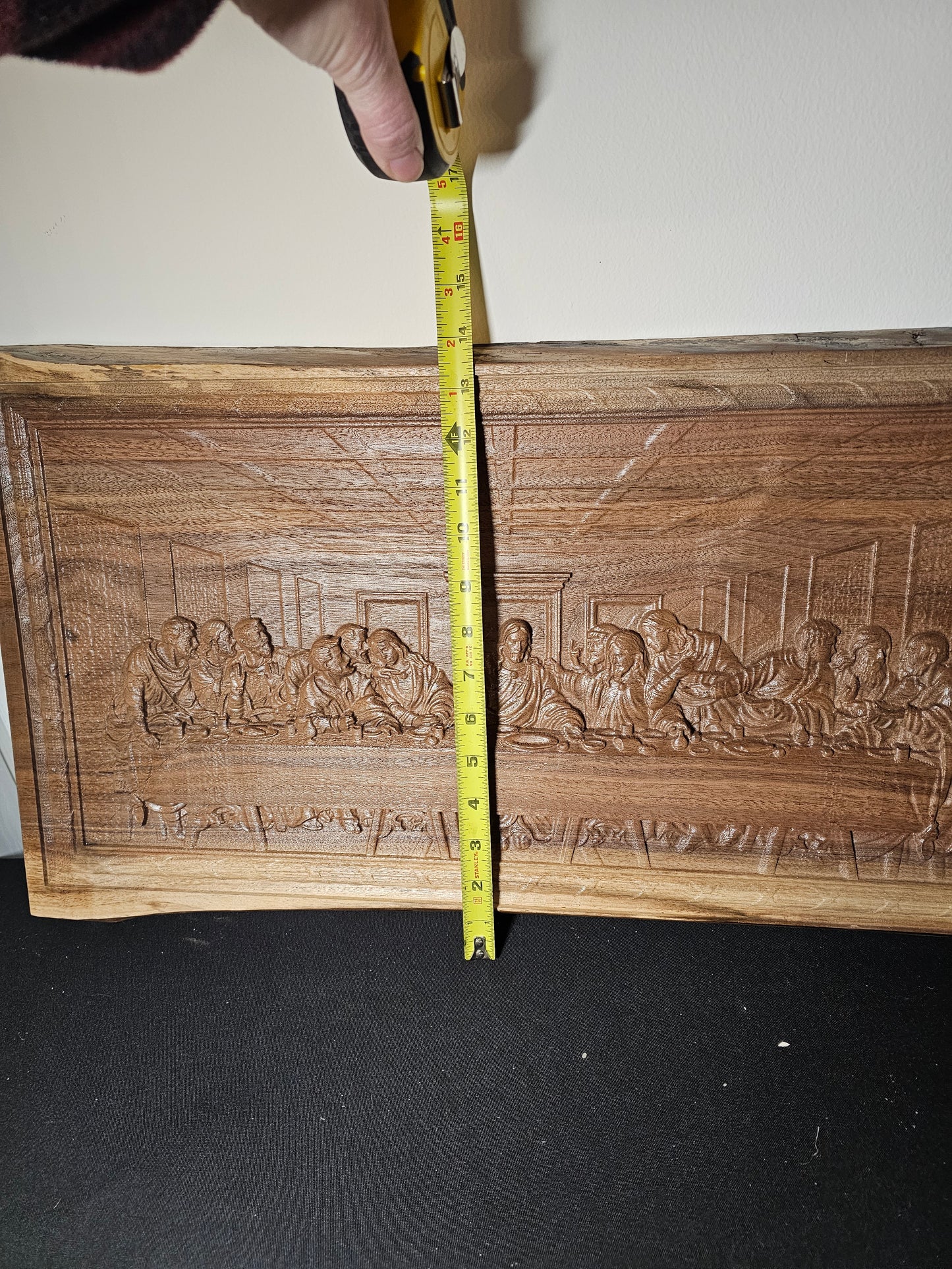 Last Supper Engraved on Live Edge Walnut