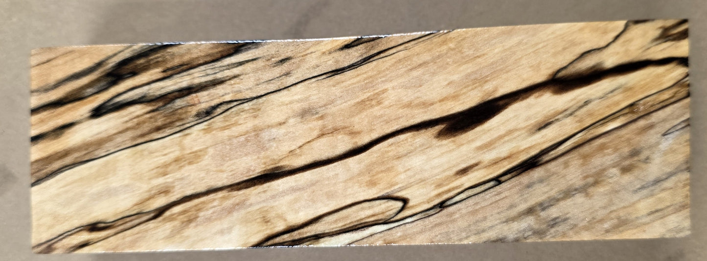 Stabilized Figured Maple Wood Blank - 6" x 1-7/8" x 2"