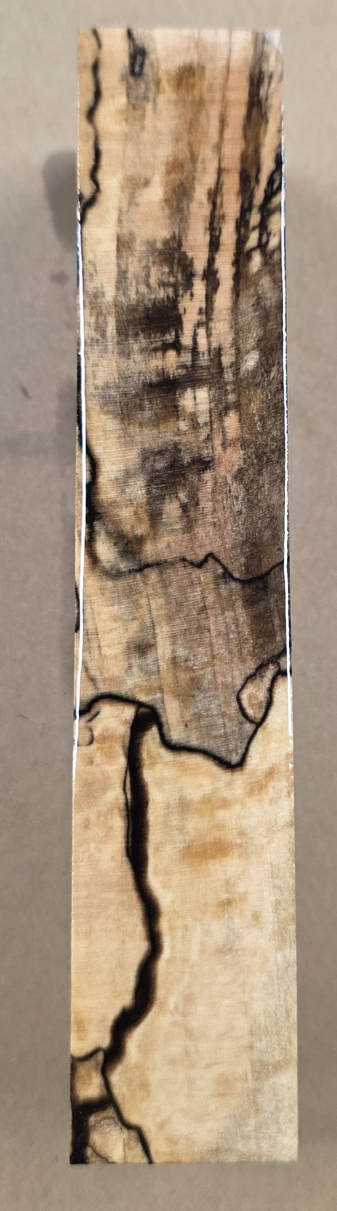 Stabilized Figured Maple Wood Blank - 6" x 1-7/8" x 2"