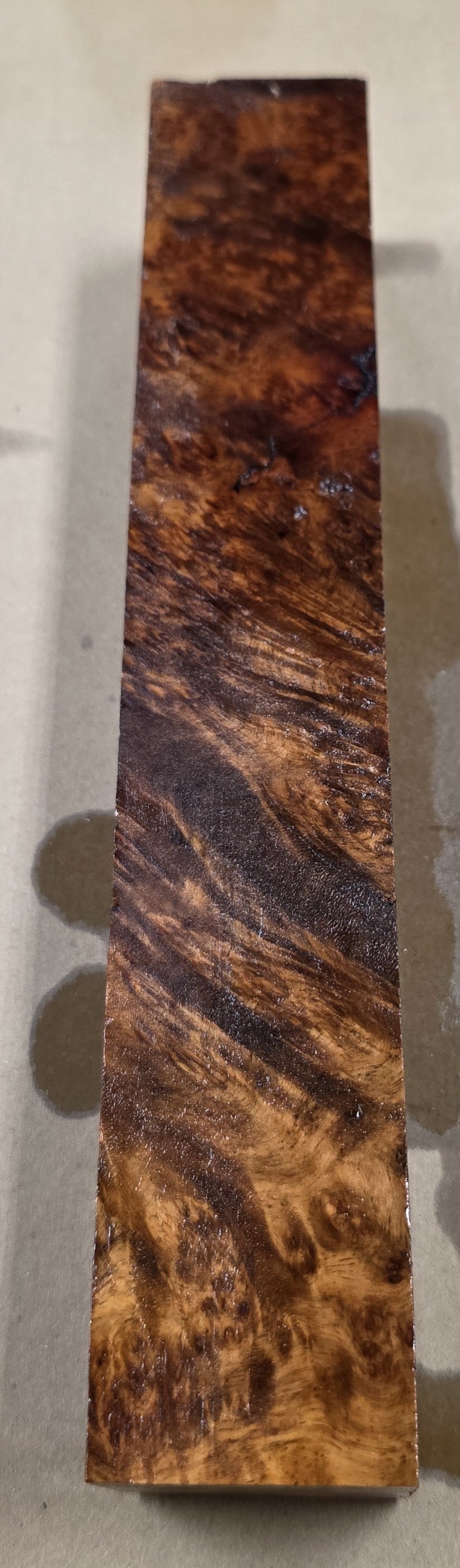 Stabilized Amboyna Burl Wood Blank #2 - 5" x 1-1/2" x 1-1/2" - 30% OFF Fall Sale!