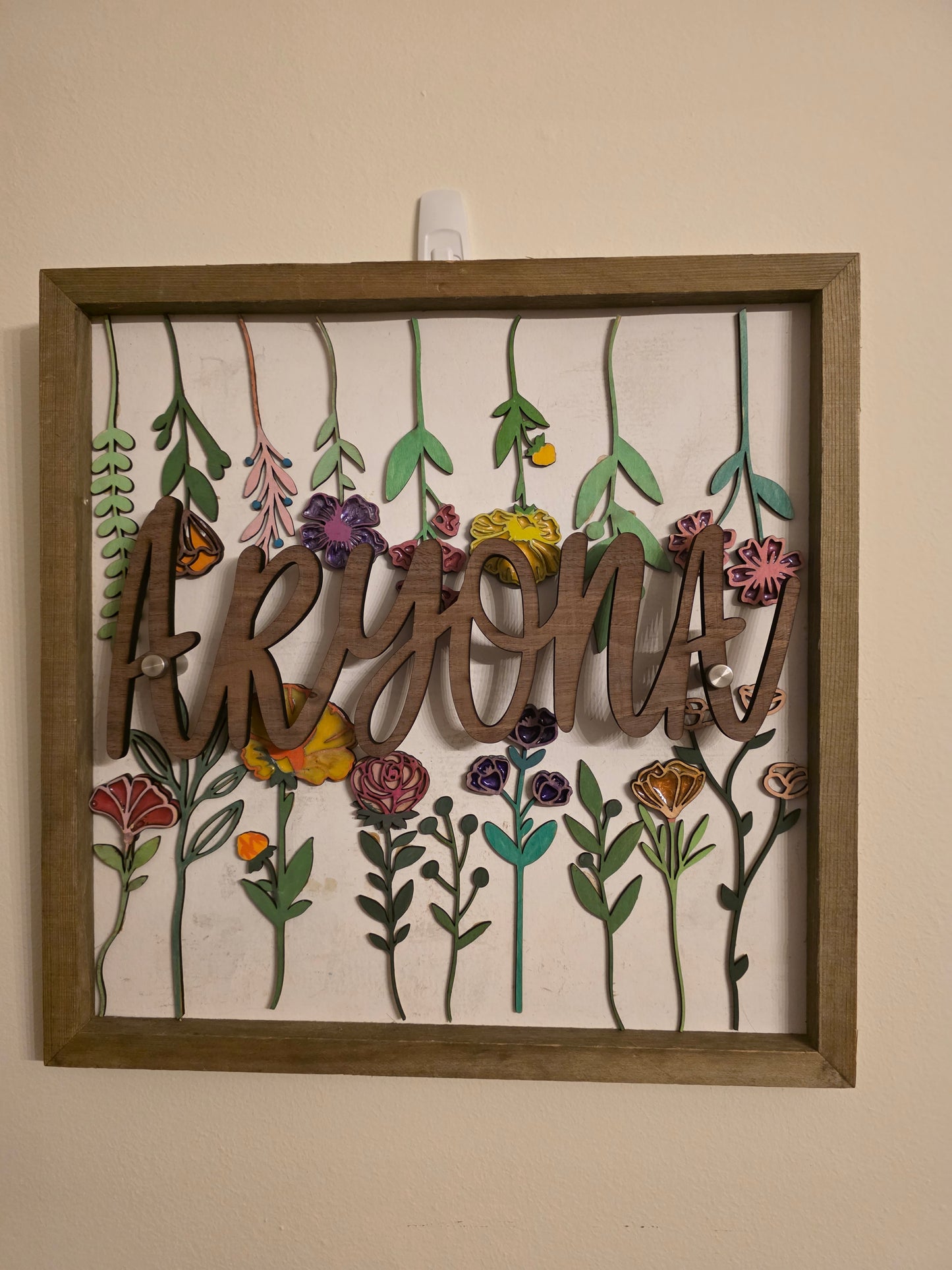 Floral 3D Name Sign | Girls Room Decor | Floral Decor