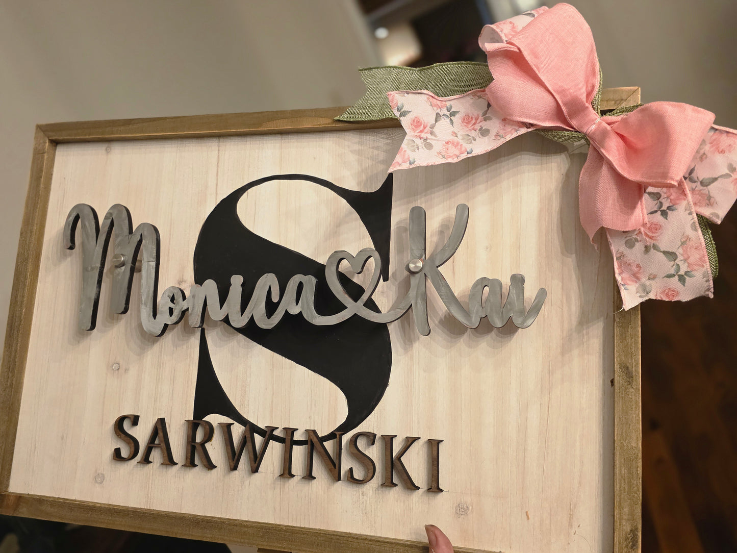 Family Name Sign - 3D Last Name Sign - Farmhouse decor wedding gift - Monogram Name Sign