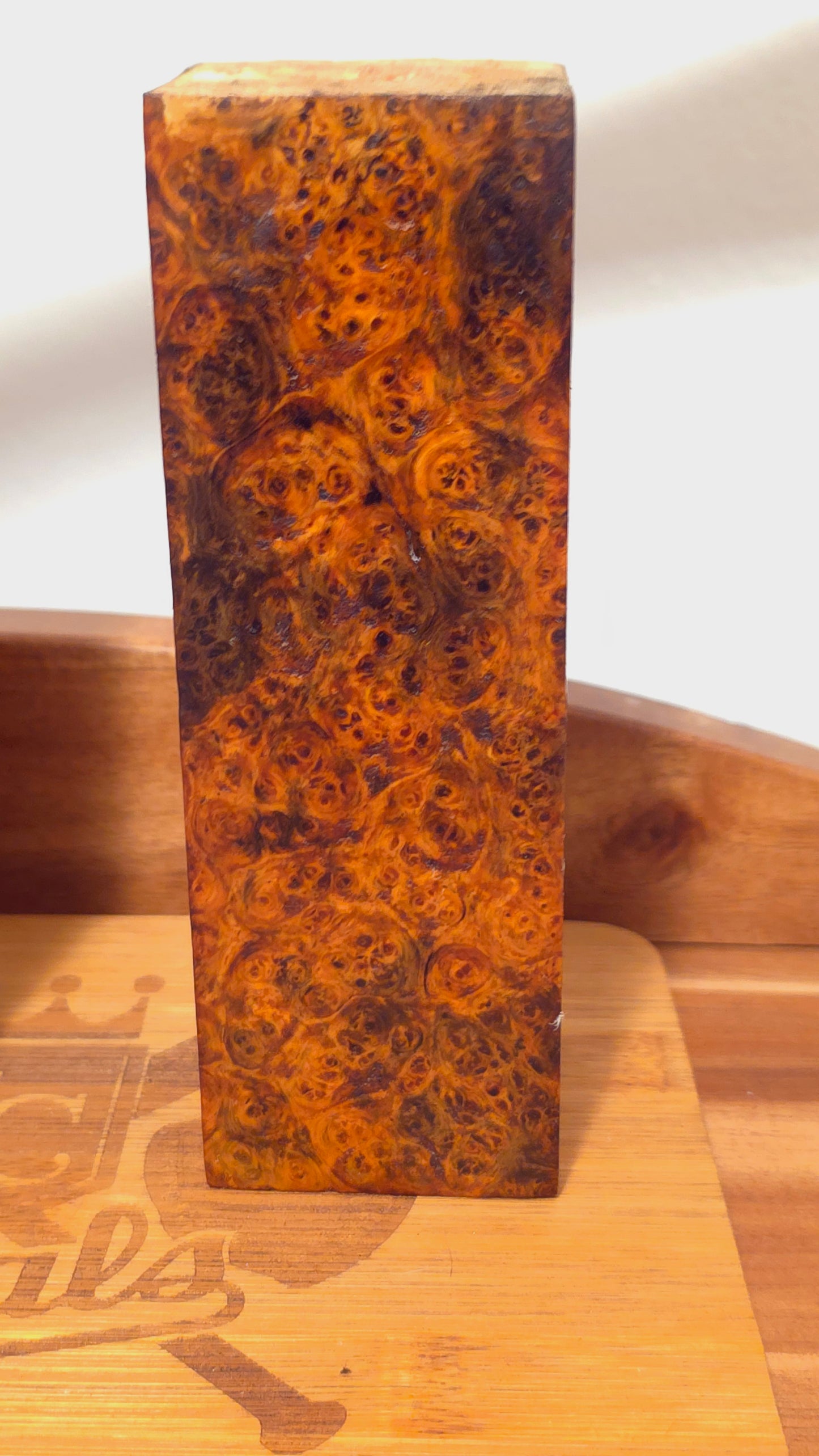 Premium Amboyna Burl Block - 6x2x2 inch - Knife Scales & Pen Blanks - 30% OFF Fall Sale!