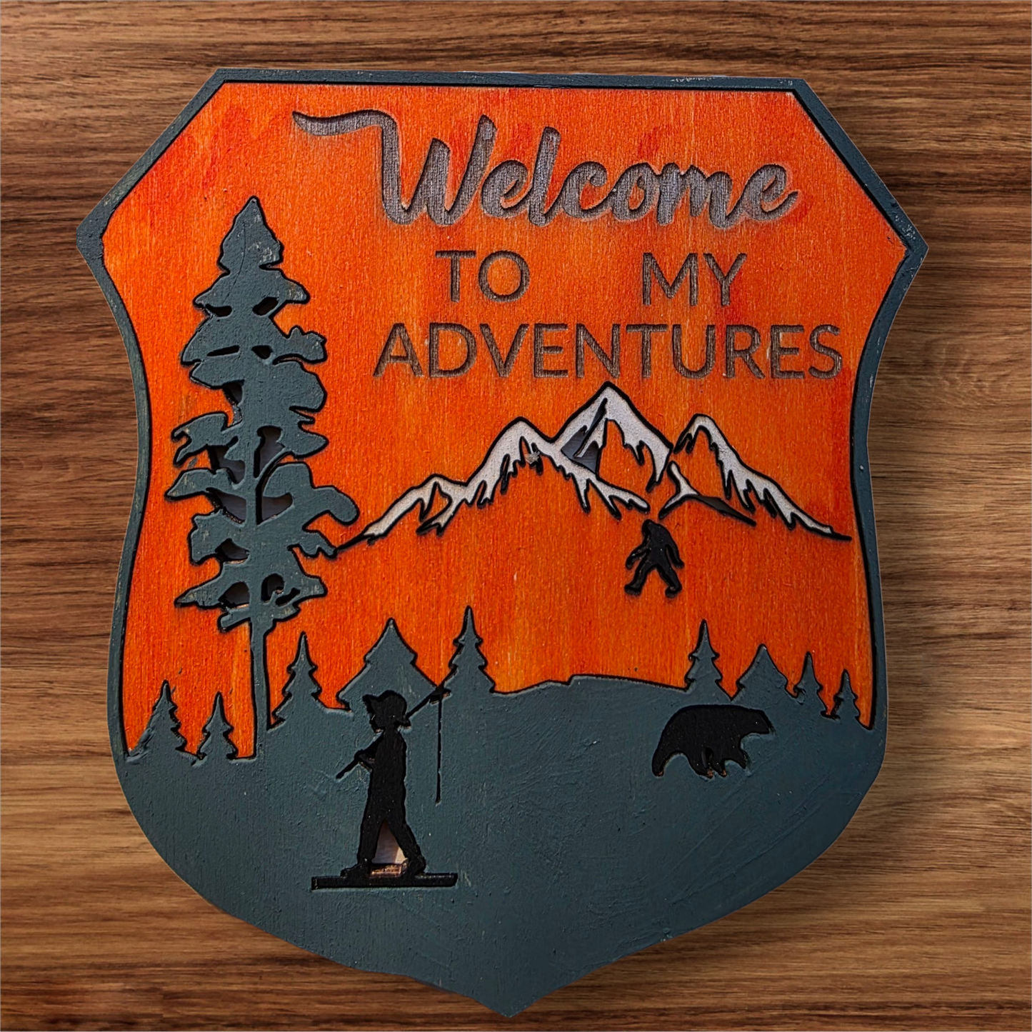 National Park Themed Birth Announcement Sign – Personalized Baby Stats Plaque – Welcome to My Adventures