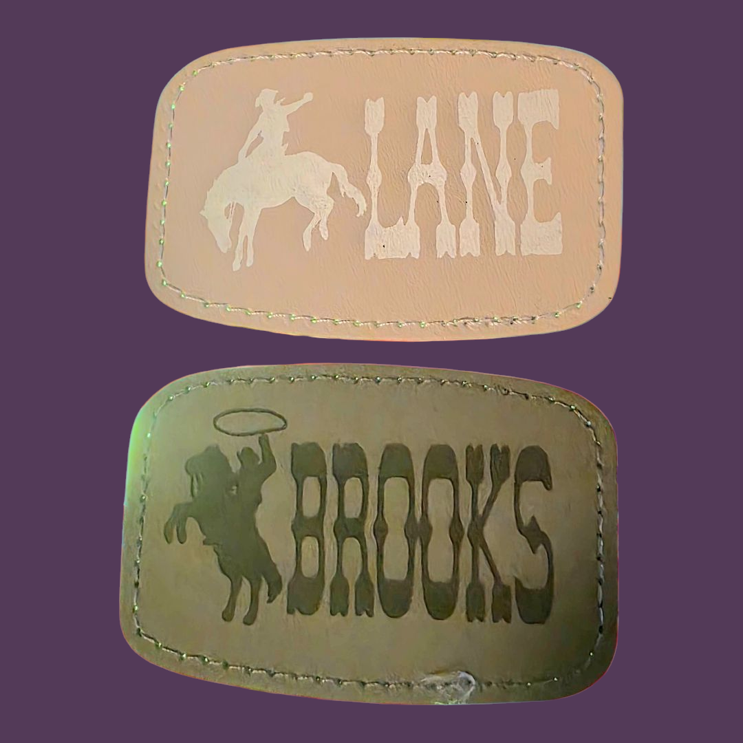 Personalized Iron on Leatherette Patch | 10 colors