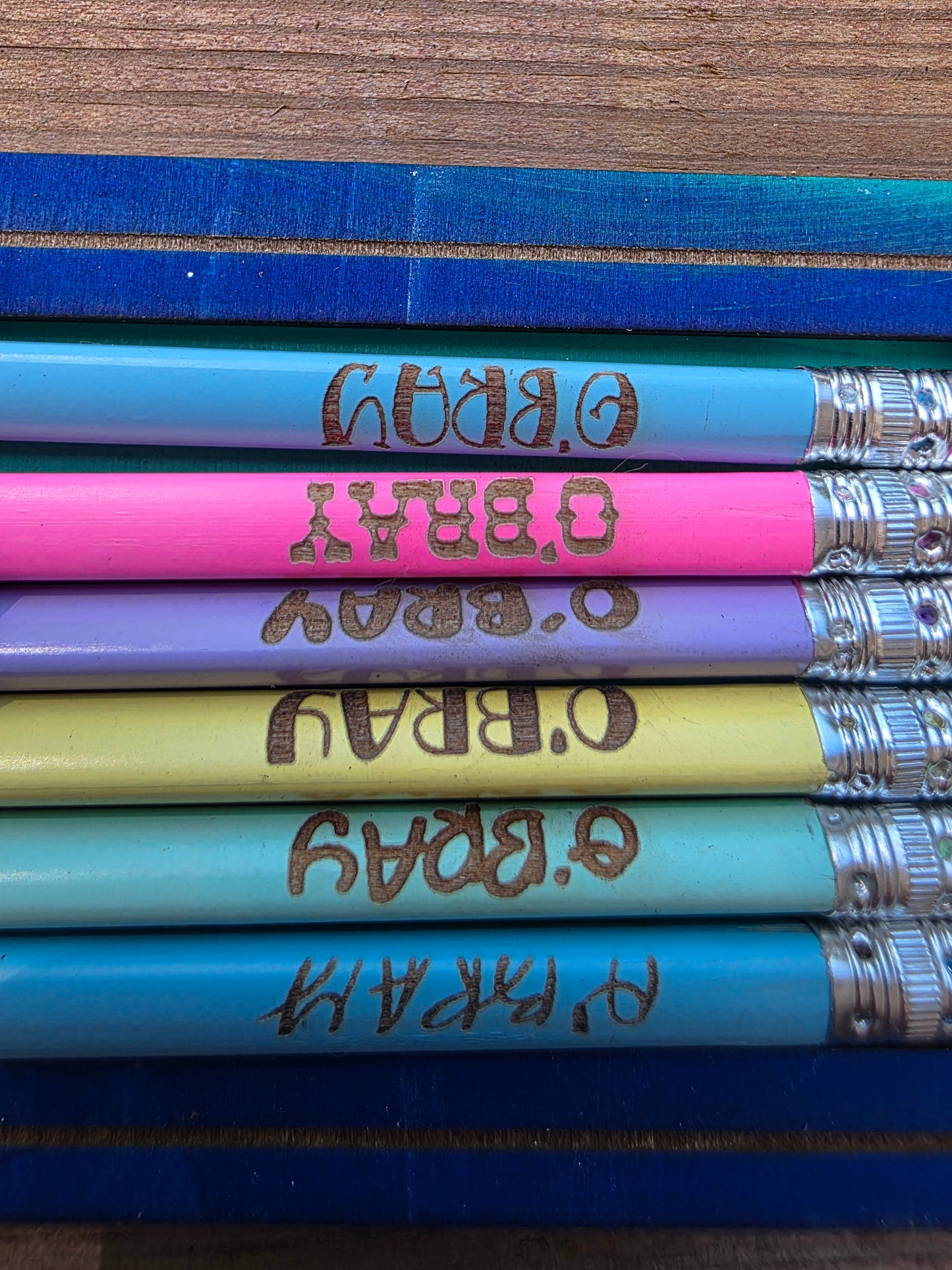 Personalized Pencils | Optional Wooden Holder | Motivational Phrases| 3 shapes | Lots of color options||
