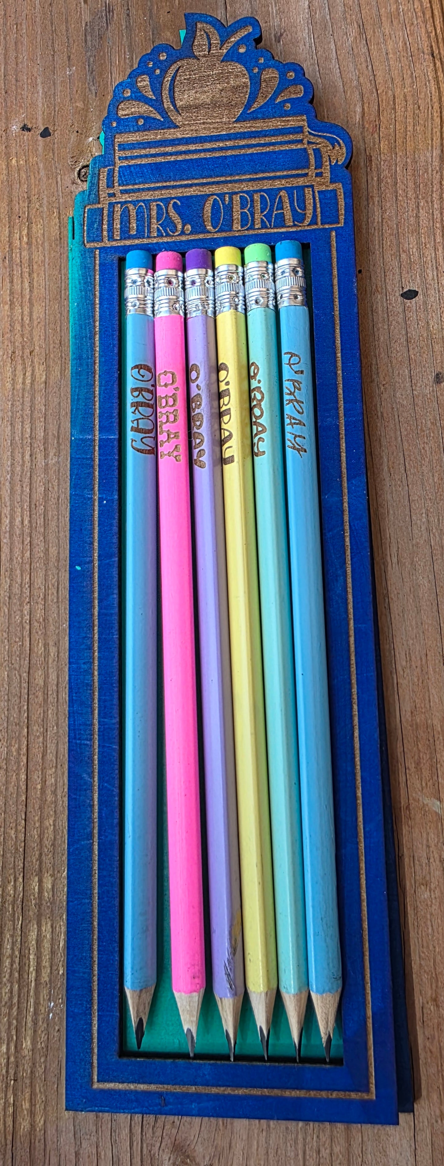 Personalized Pencils | Optional Wooden Holder | Motivational Phrases| 3 shapes | Lots of color options||