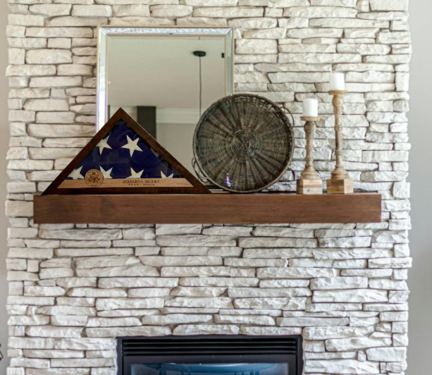 Personalized Memorial Folded Flag Case - Custom Engraved Military Tribute