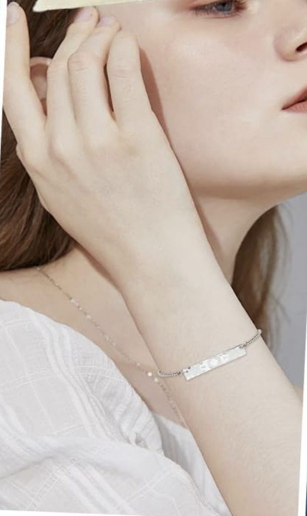 Stainless Steel Silver Bar Bracelet