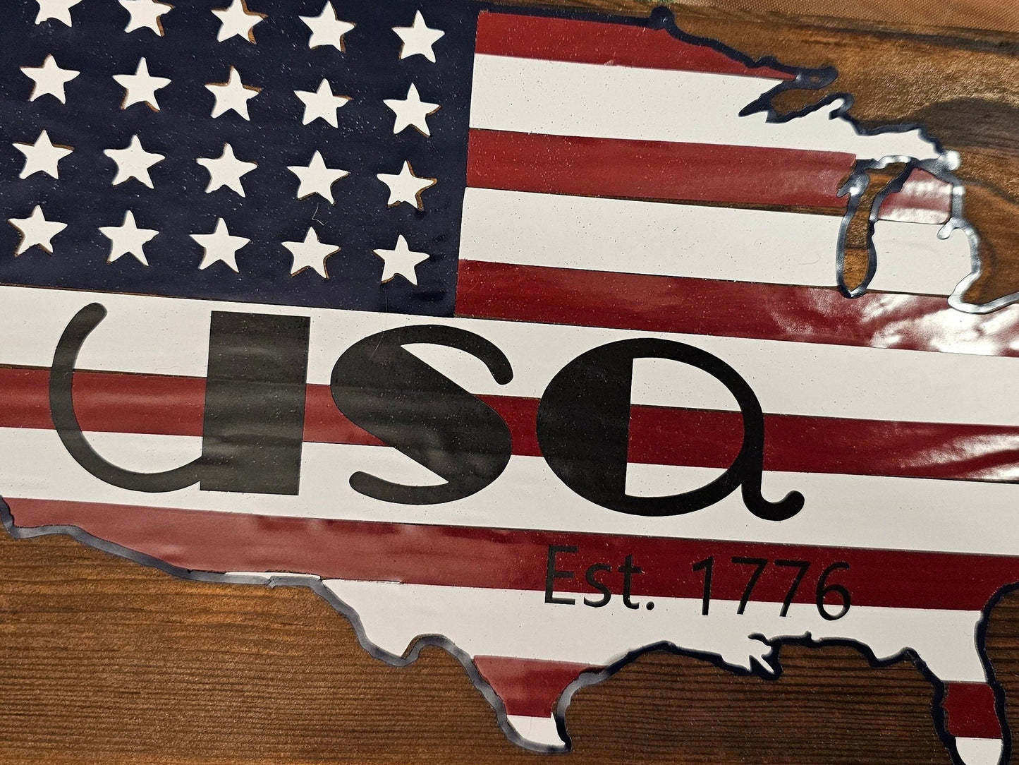 Patriotic USA Barn Wood Sign - 4th of July