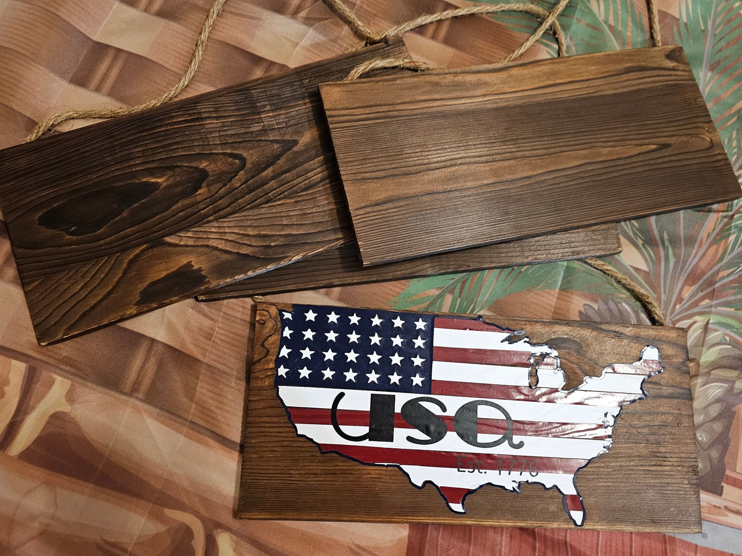 Patriotic USA Barn Wood Sign - 4th of July