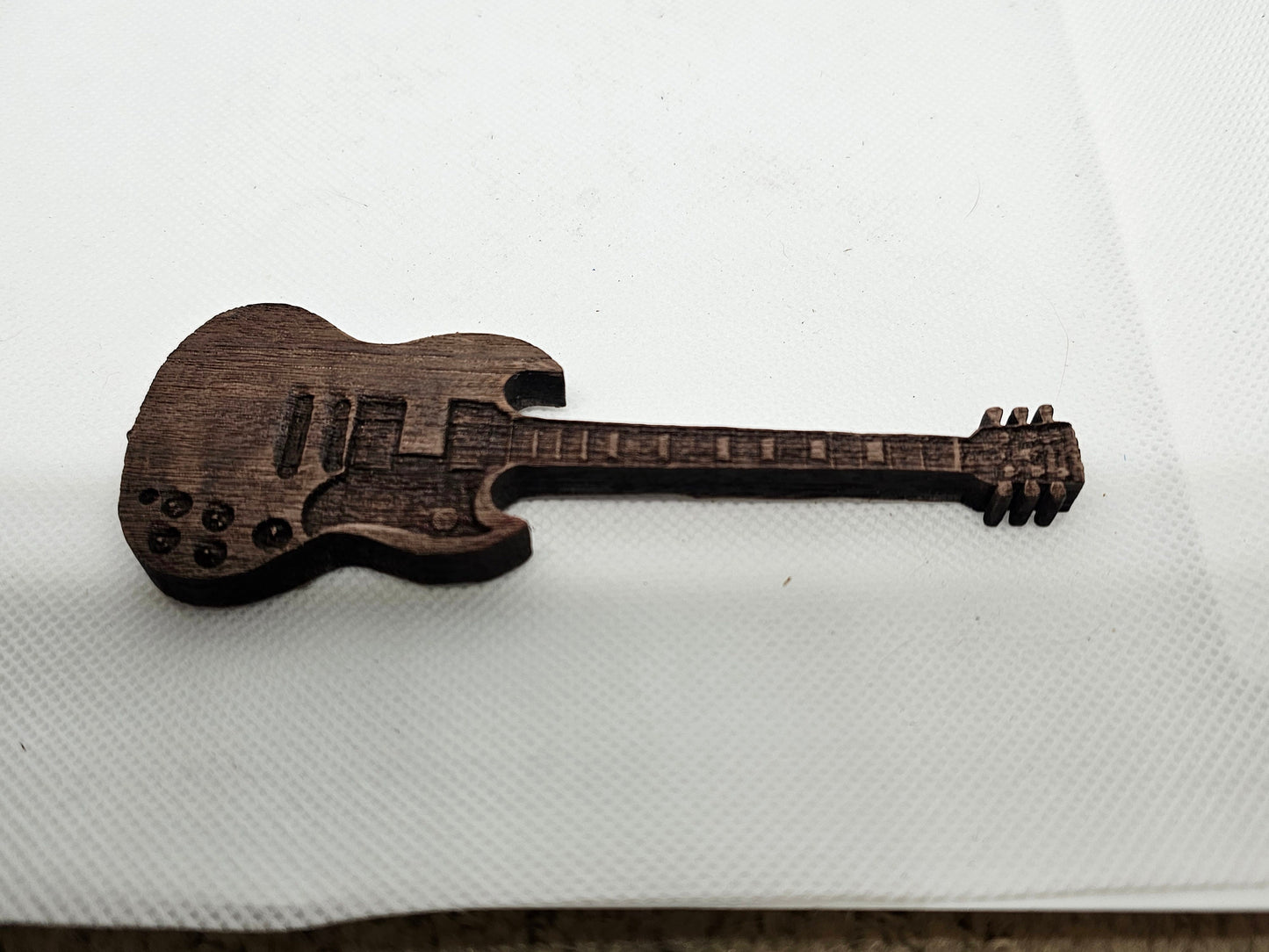 Custom Wooden 6 inch Guitar Model Guitar in Walnut, Personalize it, Collectible Memorabilia Gift for Musicians Bass Player Guitar Player