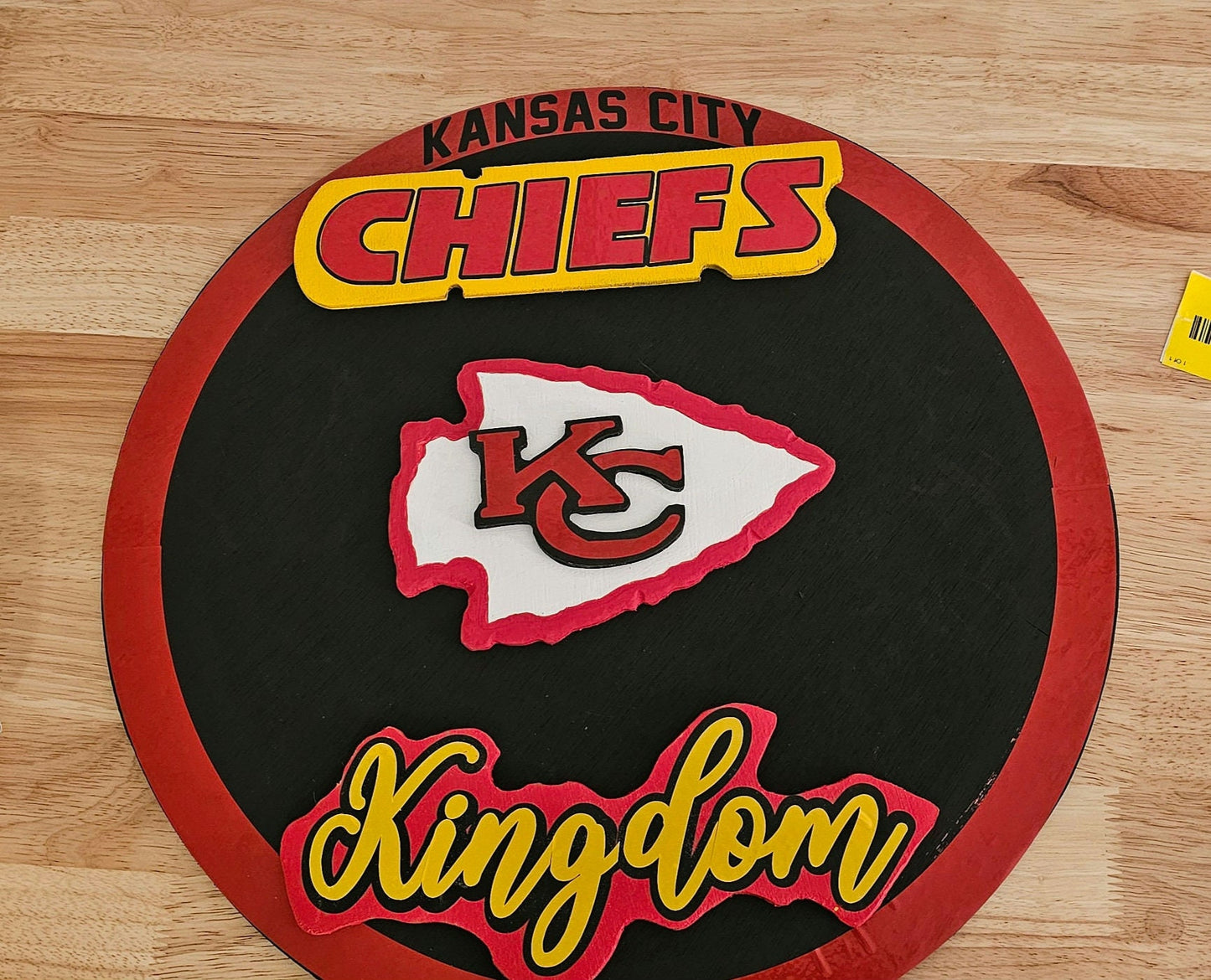 Kansas City Chiefs Door Hanger Decor - Hand Painted Wooden Sign, Football Fan Gift, Team Spirit Home Wall Art