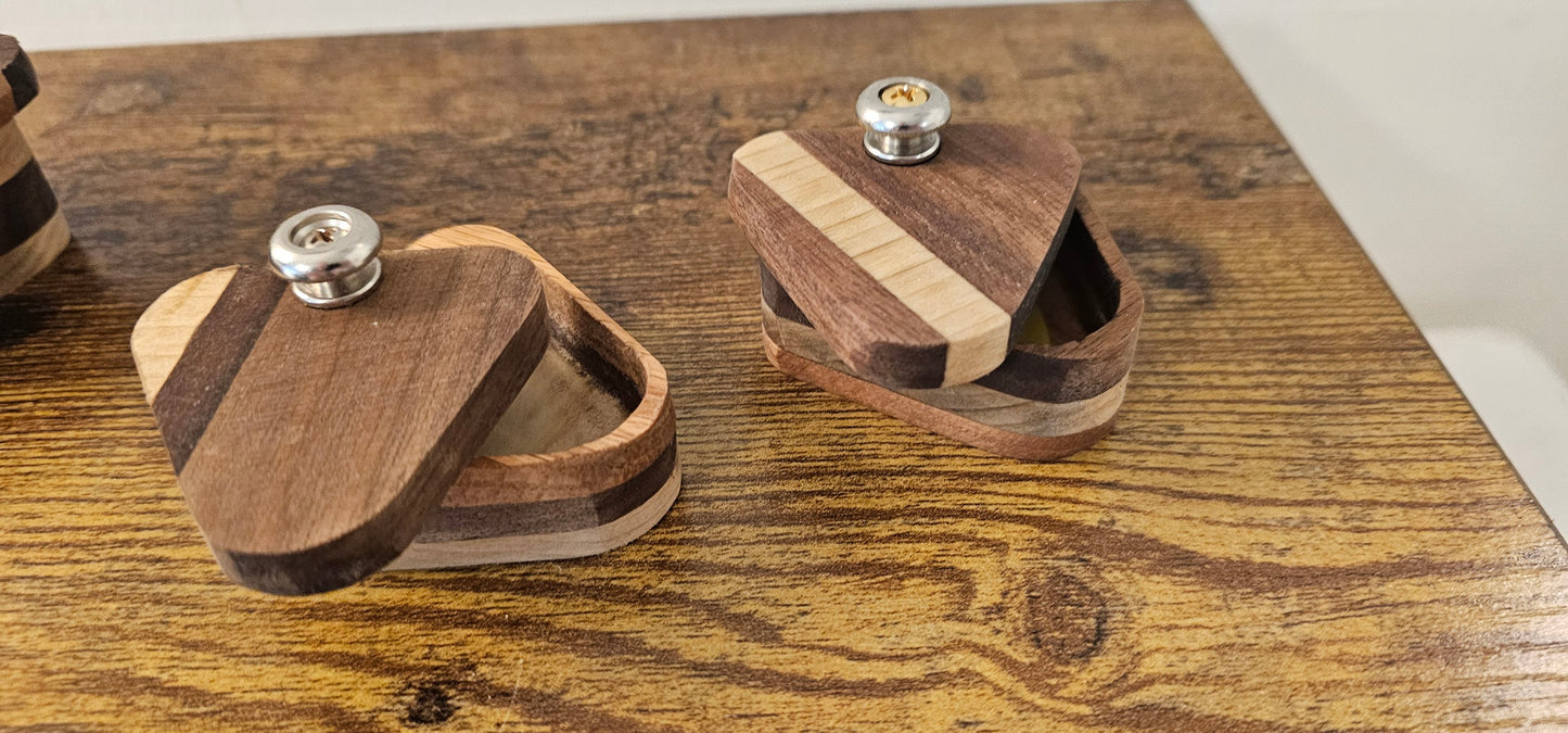 Handcrafted Wooden Guitar Pick Case: Musician's Trinket Box and