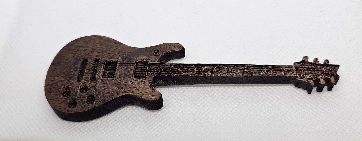 Custom Wooden 6 inch Guitar Model Guitar in Walnut, Personalize it, Collectible Memorabilia Gift for Musicians Bass Player Guitar Player