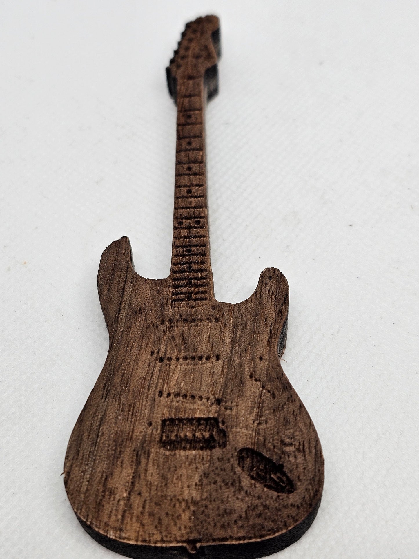 Custom Wooden 6 inch Guitar Model Guitar in Walnut, Personalize it, Collectible Memorabilia Gift for Musicians Bass Player Guitar Player