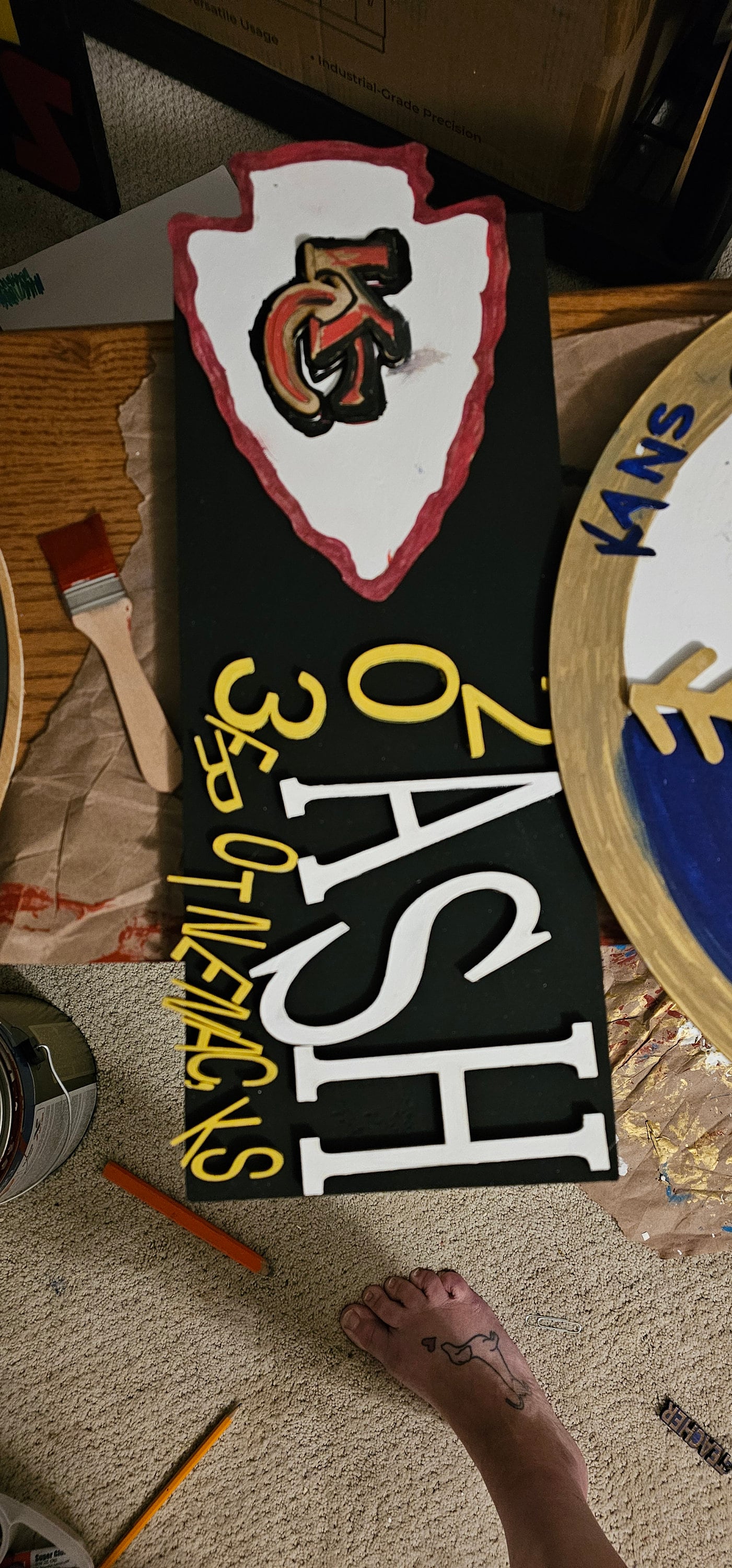 Kansas City Chiefs Home Decor, Wooden Address Sign, Chiefs Decorations, Kansas City Chiefs Wooden Plaque, 8in inches by 18 inches