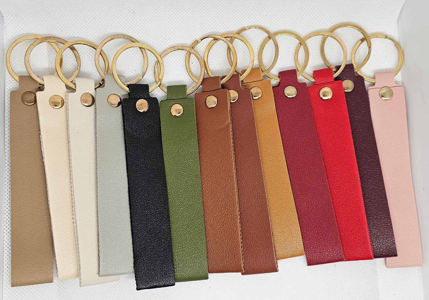 Personalized Leather Keychain, Faux Leather 5 inch Keychain great gift for men or women