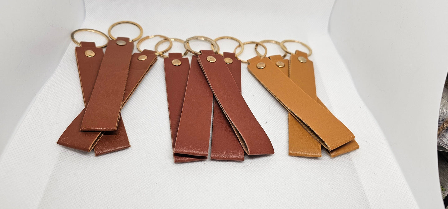 Personalized Leather Keychain, Faux Leather 5 inch Keychain great gift for men or women