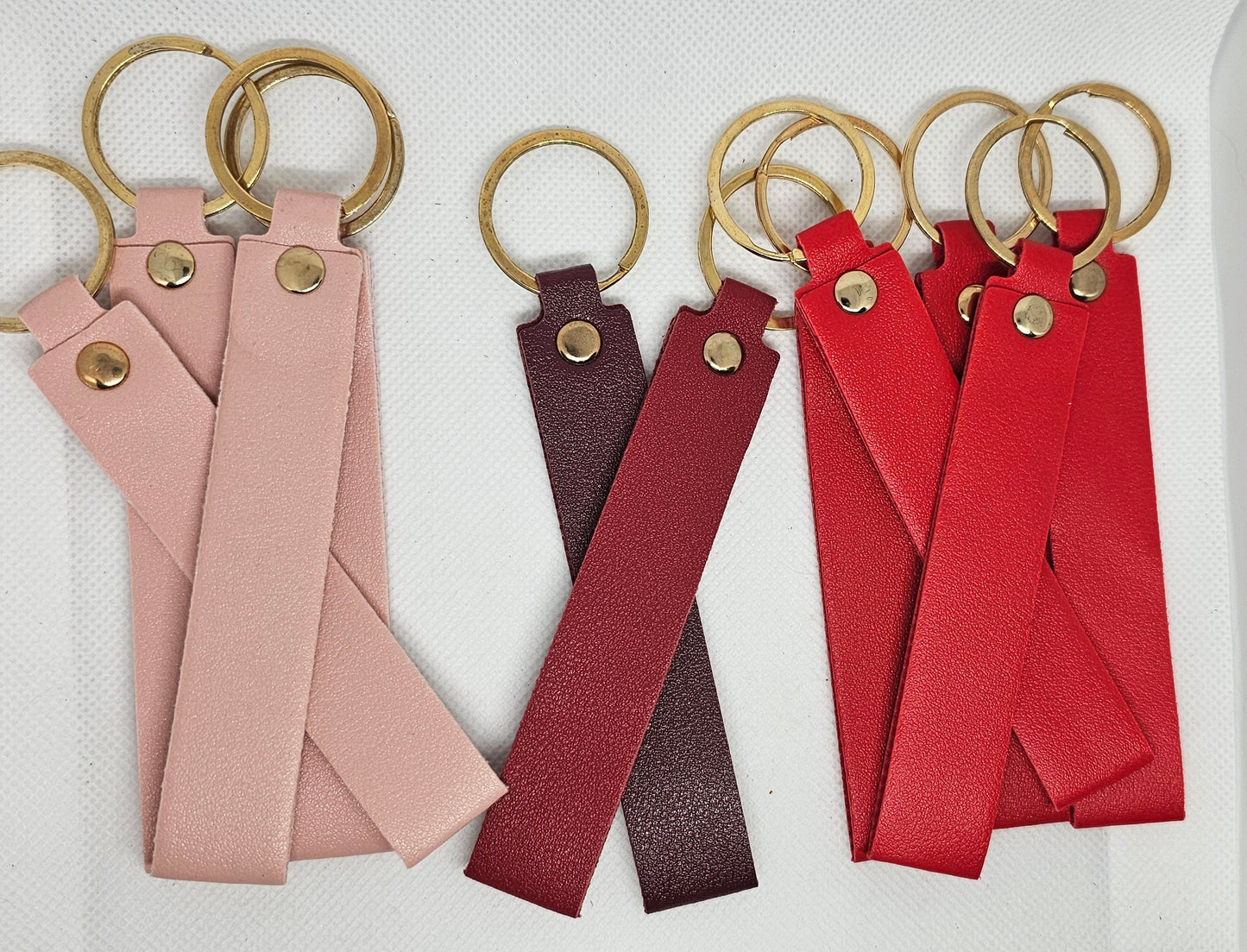 Personalized Leather Keychain, Faux Leather 5 inch Keychain great gift for men or women