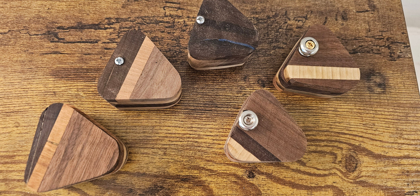 Handcrafted Wooden Guitar Pick Case: Musician's Trinket Box and