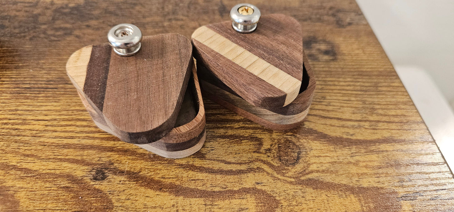 Handcrafted Wooden Guitar Pick Case: Musician's Trinket Box and
