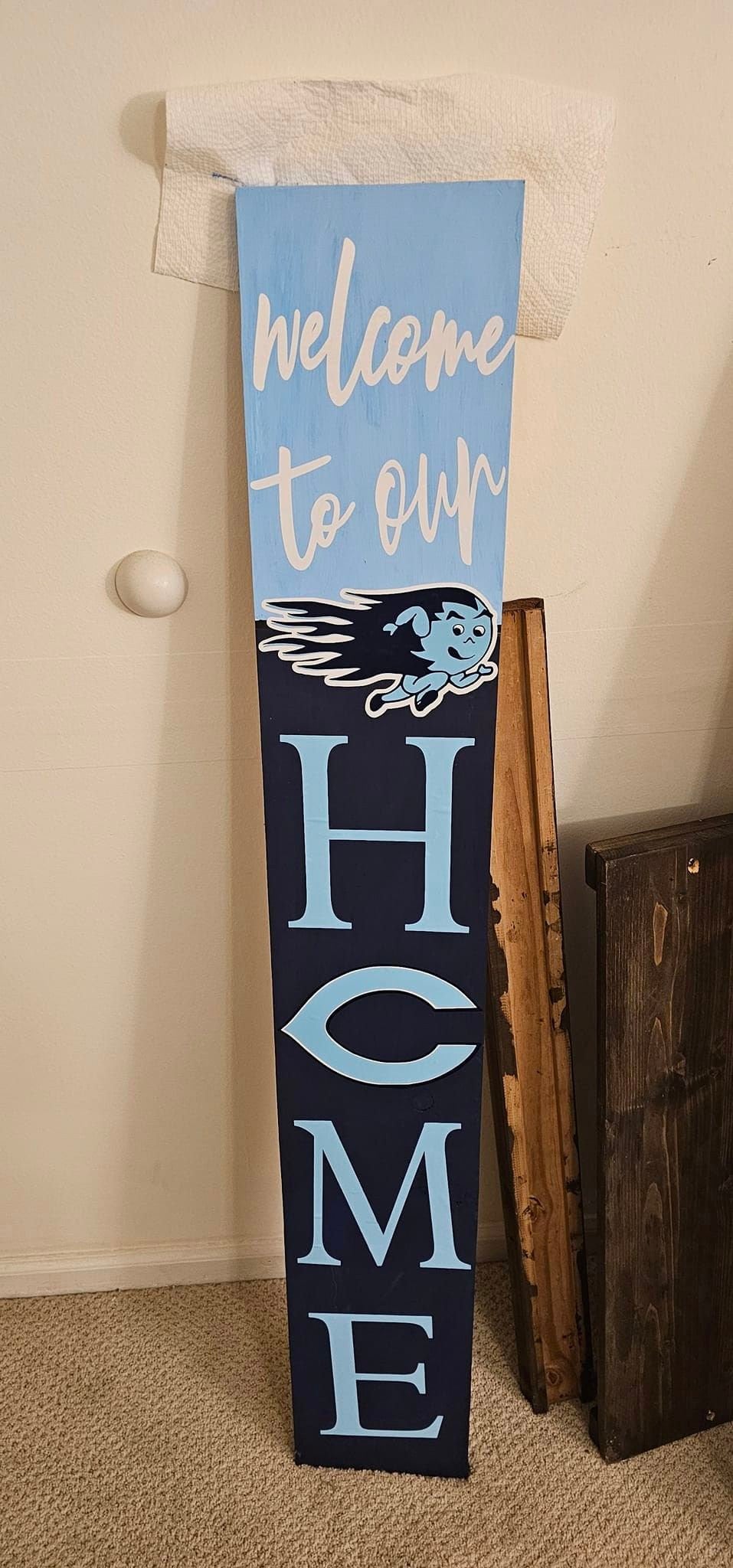 Custom Welcome Sign, 8 inch or 10 inch wide Custom sign with School Mascot, Business logo, favorite Sports Teams