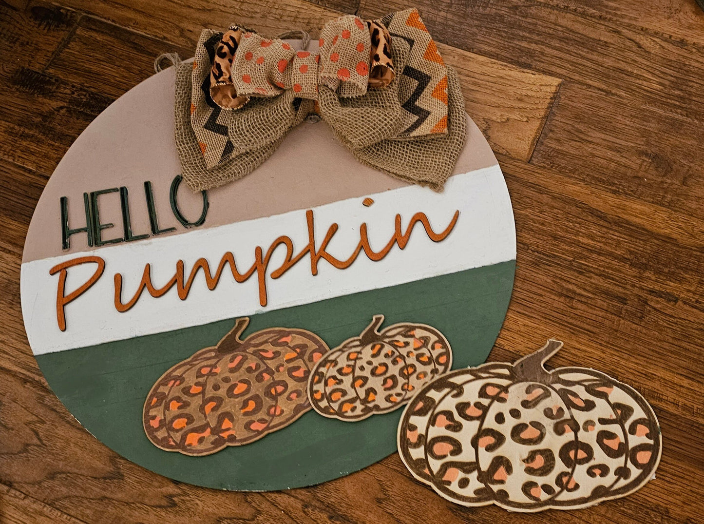 Hello Pumpkin Fall Welcome 18 inch Sign Door Hanger Fall Porch Decor Autumn Harvest Welcome