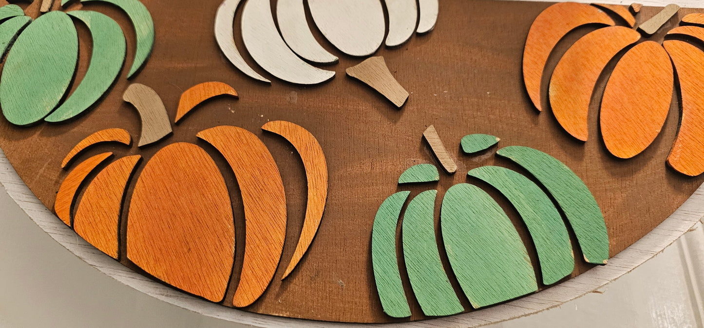Hello Pumpkin Fall Welcome Sign Door Hanger Fall Porch Decor Autumn Harvest Welcome
