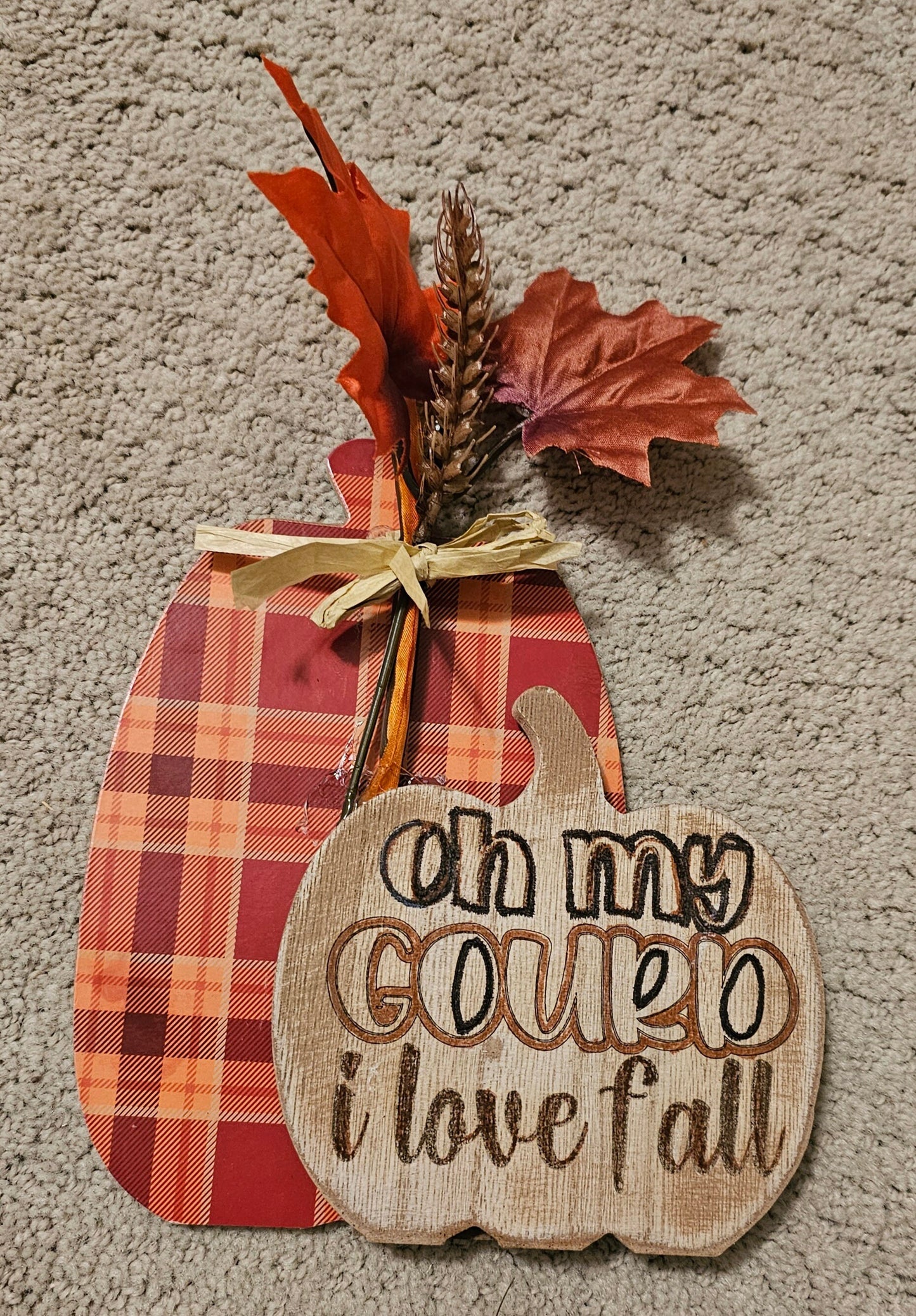 Fall Decor, Table Centerpiece, Pumpkin Shaped accent pieces, pumpkin football . FALL FAMILY & FOOTBALL