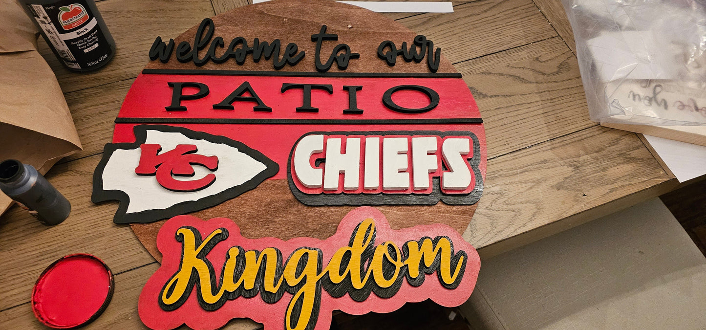 Kansas City Chiefs Decor Hanging Sign, Customizable Chiefs Sign, Wooden