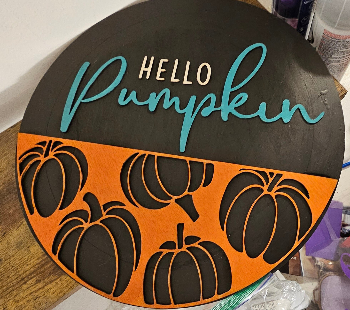 Fall Decor, Pumpkin Decor, Hello Pumpkin Door Hanger, Fall Welcome Sign, Hello Pumpkin Door Hanger, Autumn Porch Decor