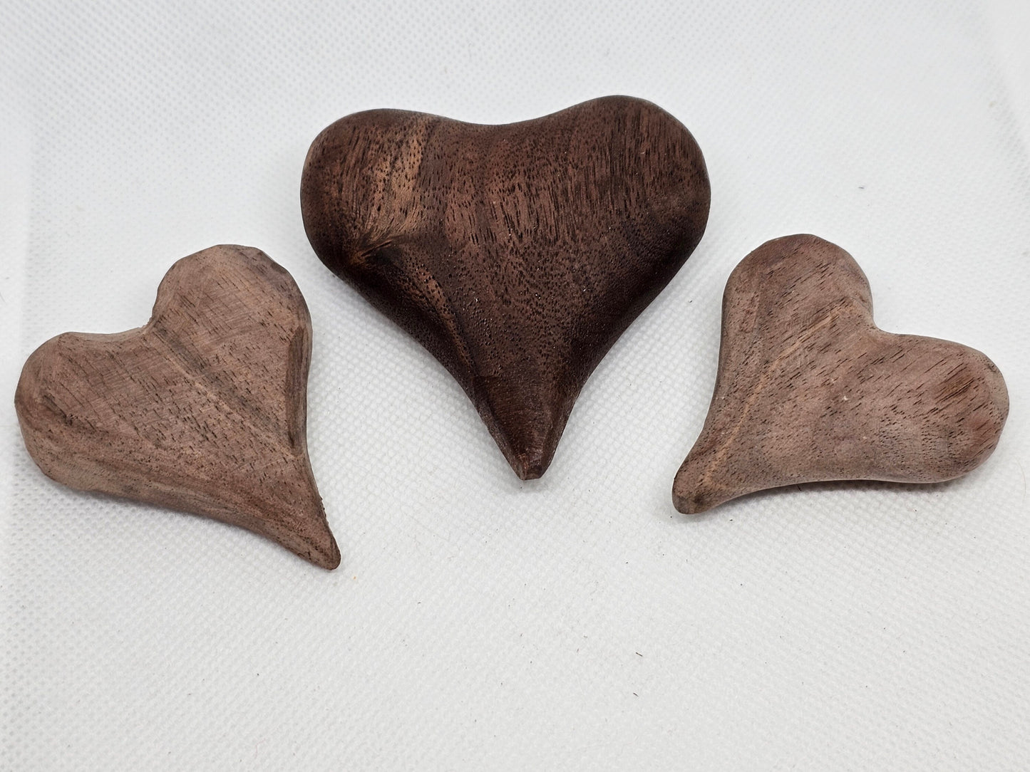 Personalized Solid Wood Hearts, Engraved Initals in Walnut , perfect couples gift, anniversary gift
