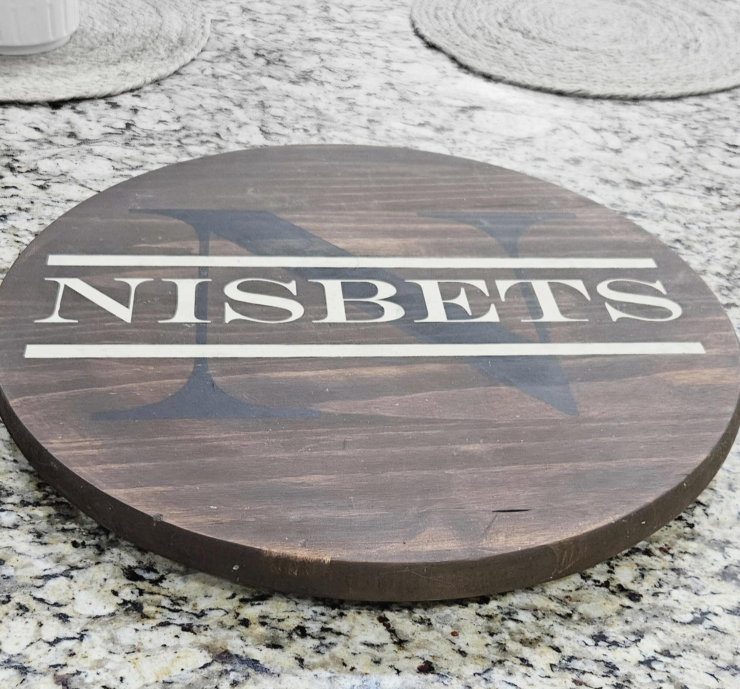Personalized Lazy Susan with Monogram Last Name - Custom Wedding Gift & Housewarming Present