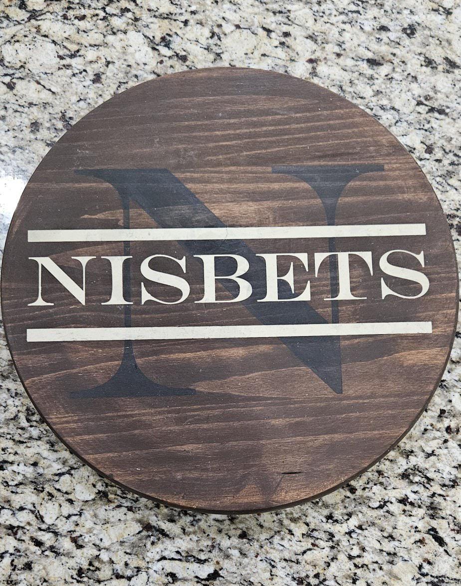 Personalized Lazy Susan with Monogram Last Name - Custom Wedding Gift & Housewarming Present
