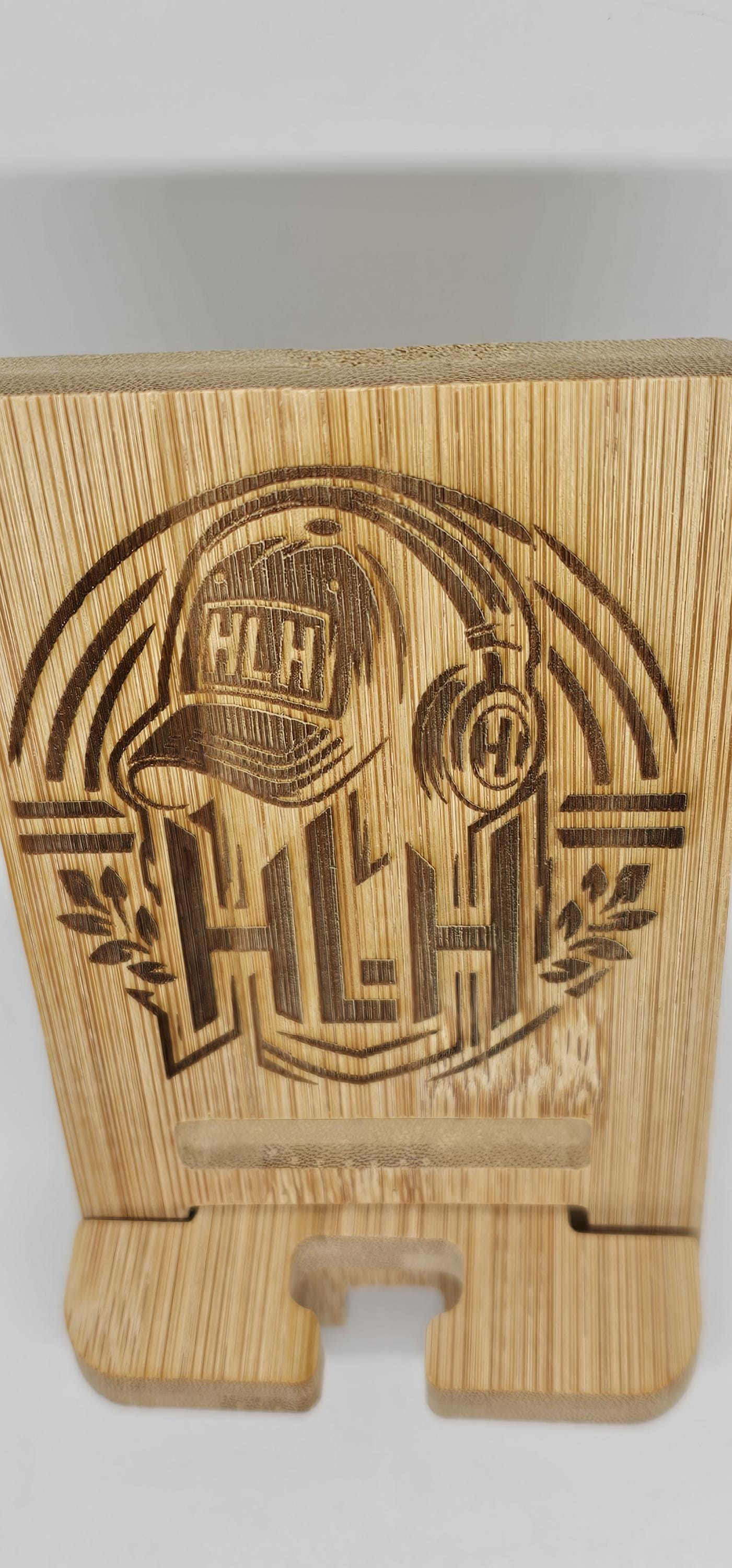 Phone Stand Your Logo or Monogram Engraved Into a bamboo, personalized gift, custom logo engravings, makes the perfect employee gif, gift