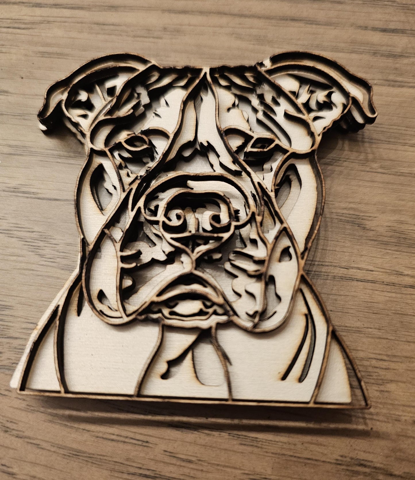 Layered Dog Christmas Ornaments, Custom 3D Layered Dog Head ornaments or accent piece, 3x5 in or 4x6 wooden ornaments
