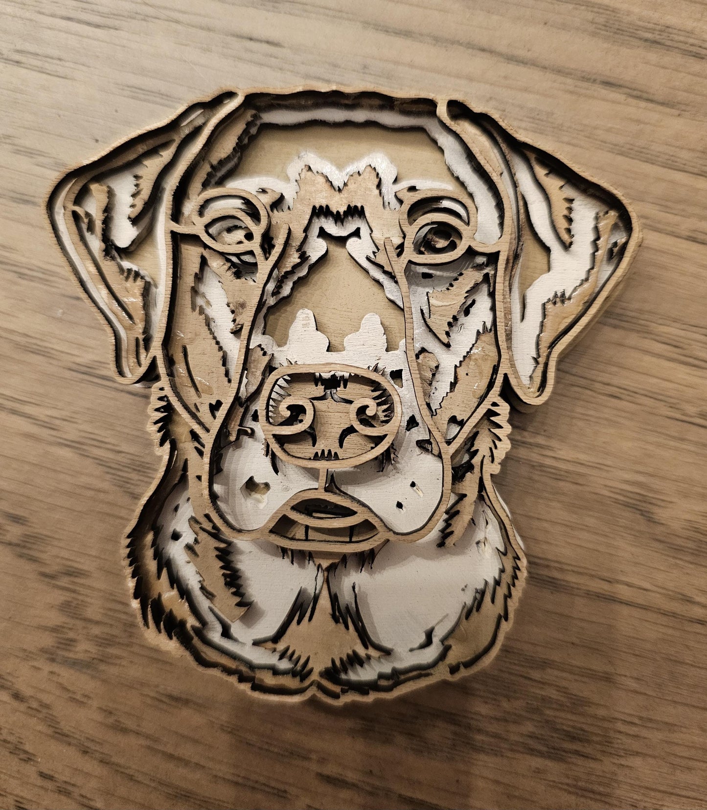 Layered Dog Christmas Ornaments, Custom 3D Layered Dog Head ornaments or accent piece, 3x5 in or 4x6 wooden ornaments