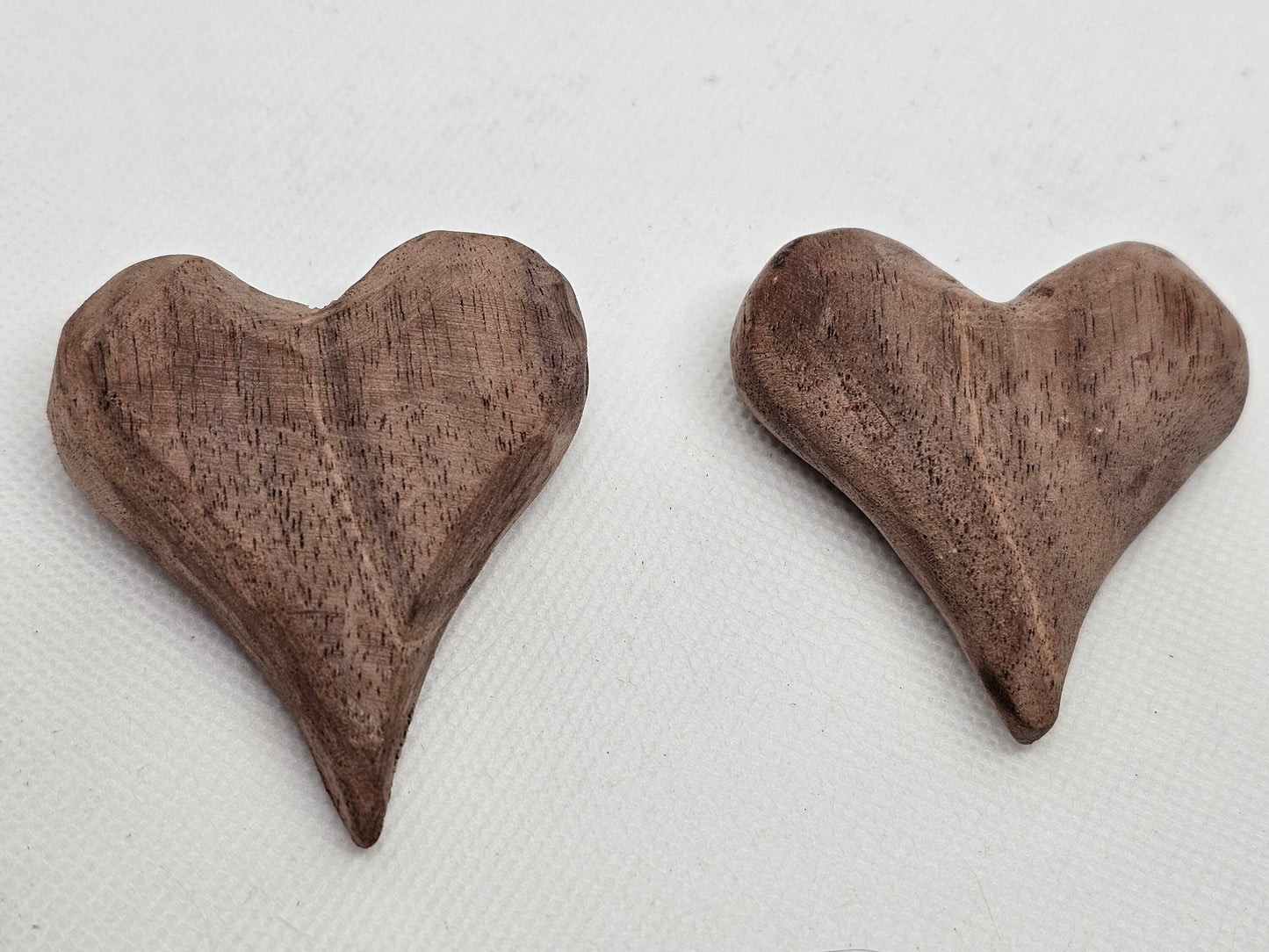 Personalized Solid Wood Hearts, Engraved Initals in Walnut , perfect couples gift, anniversary gift