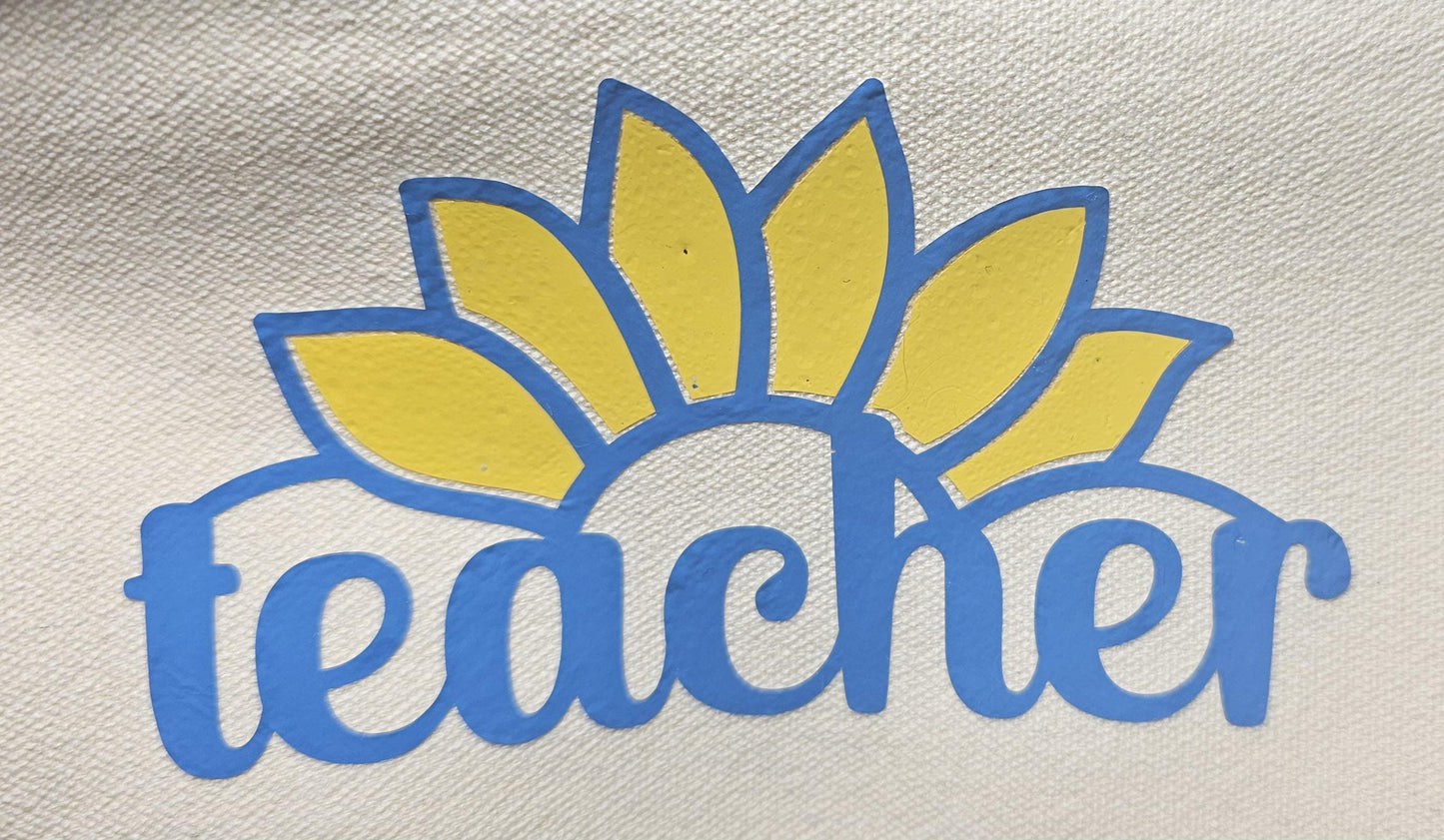 Teacher Pencil Case, Canvas, Teacher Pencil Pouch, Teacher Toiletry Bag, Teacher Gift,