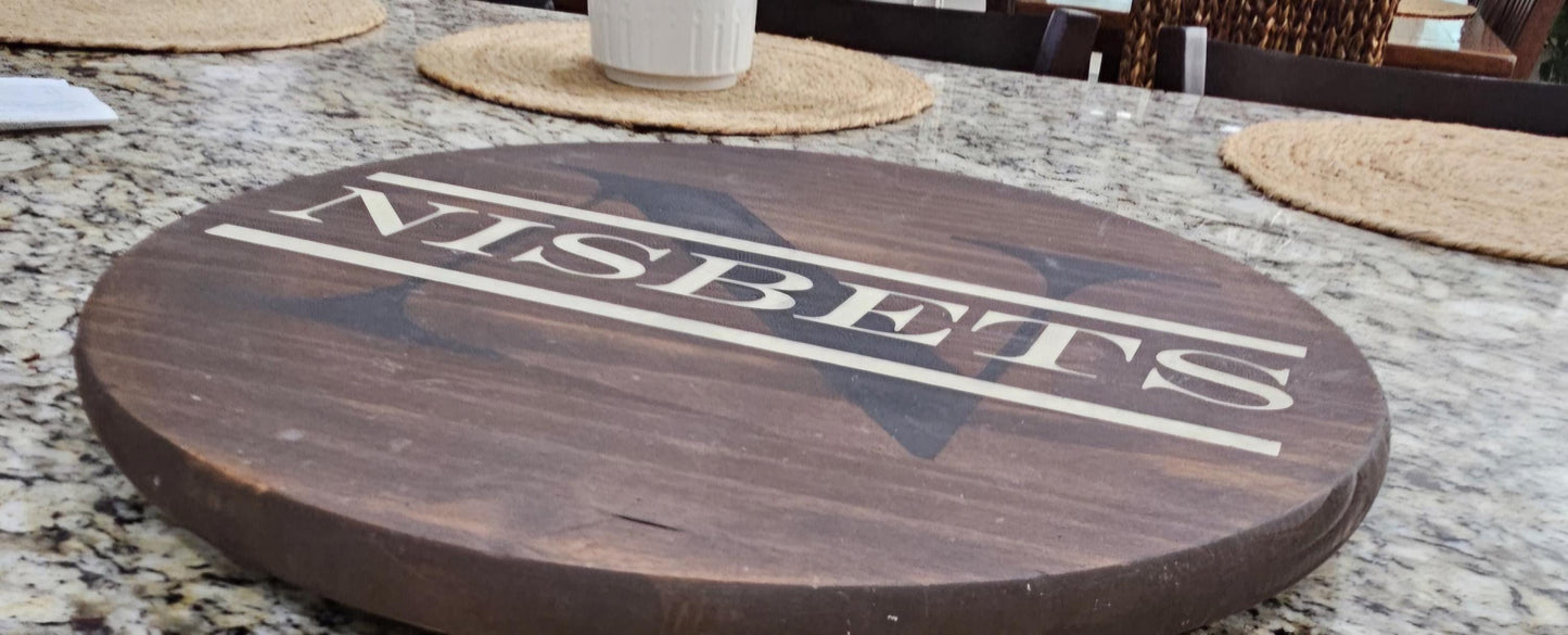 Personalized Lazy Susan with Monogram Last Name - Custom Wedding Gift & Housewarming Present