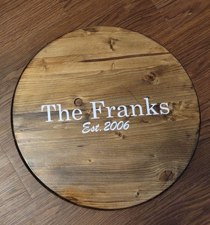 Personalized Lazy Susan with Monogram Last Name - Custom Wedding Gift & Housewarming Present