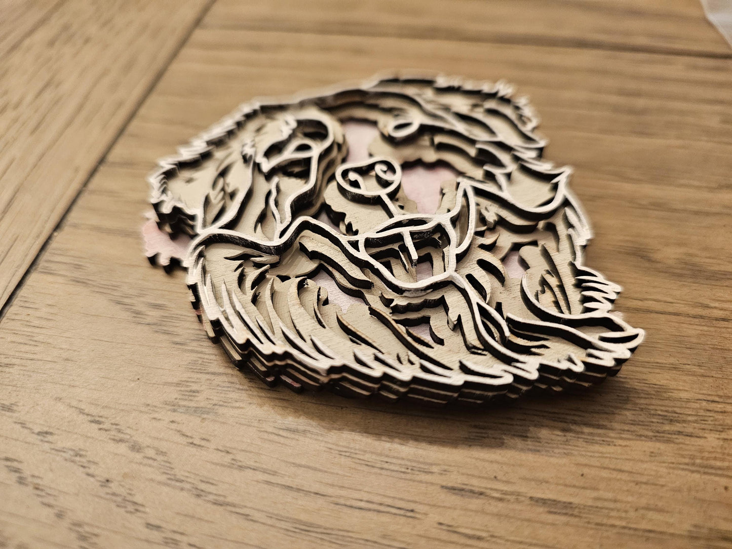 Layered Dog Christmas Ornaments, Custom 3D Layered Dog Head ornaments or accent piece, 3x5 in or 4x6 wooden ornaments