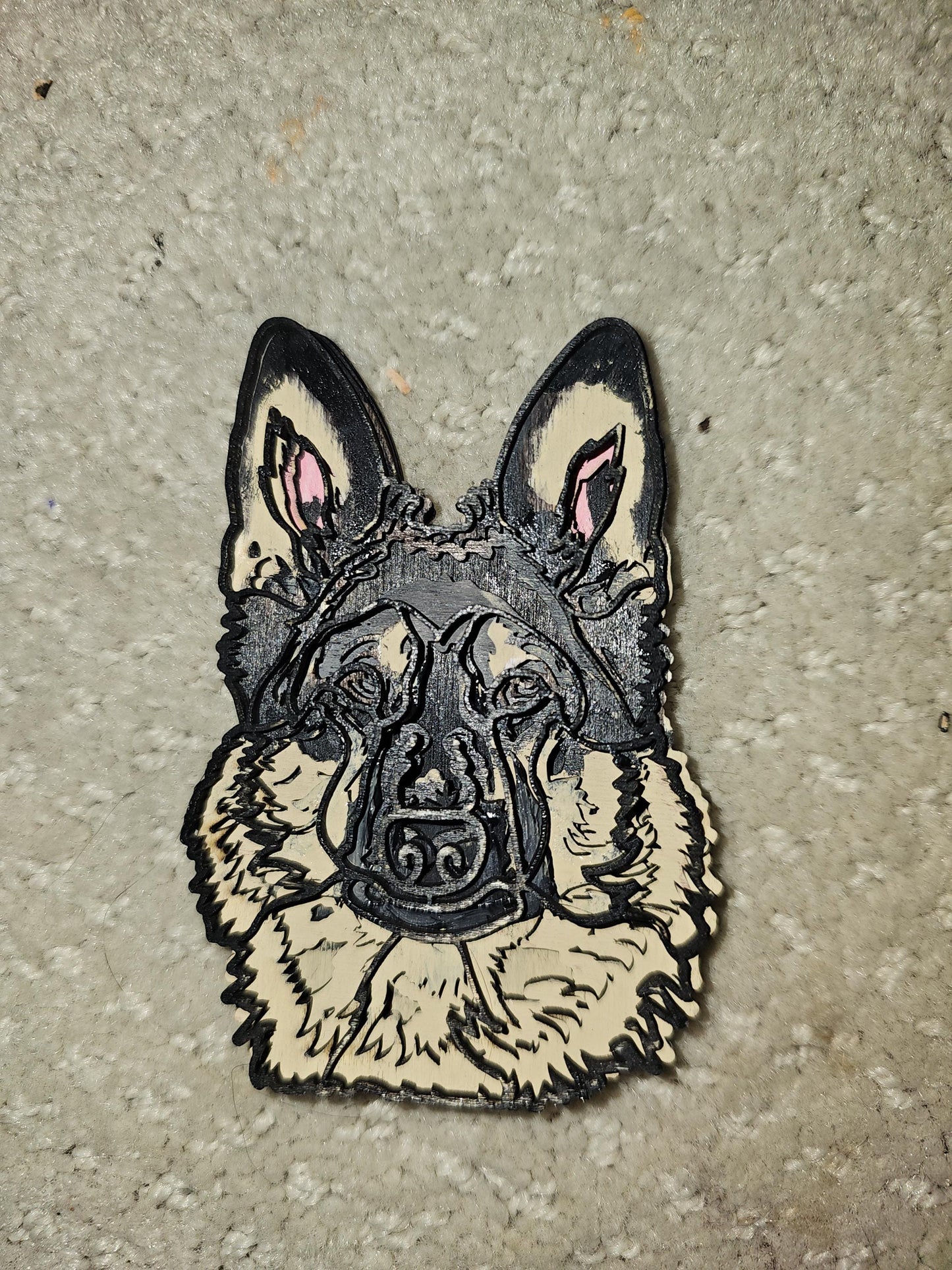 Layered Dog Christmas Ornaments, Custom 3D Layered Dog Head ornaments or accent piece, 3x5 in or 4x6 wooden ornaments