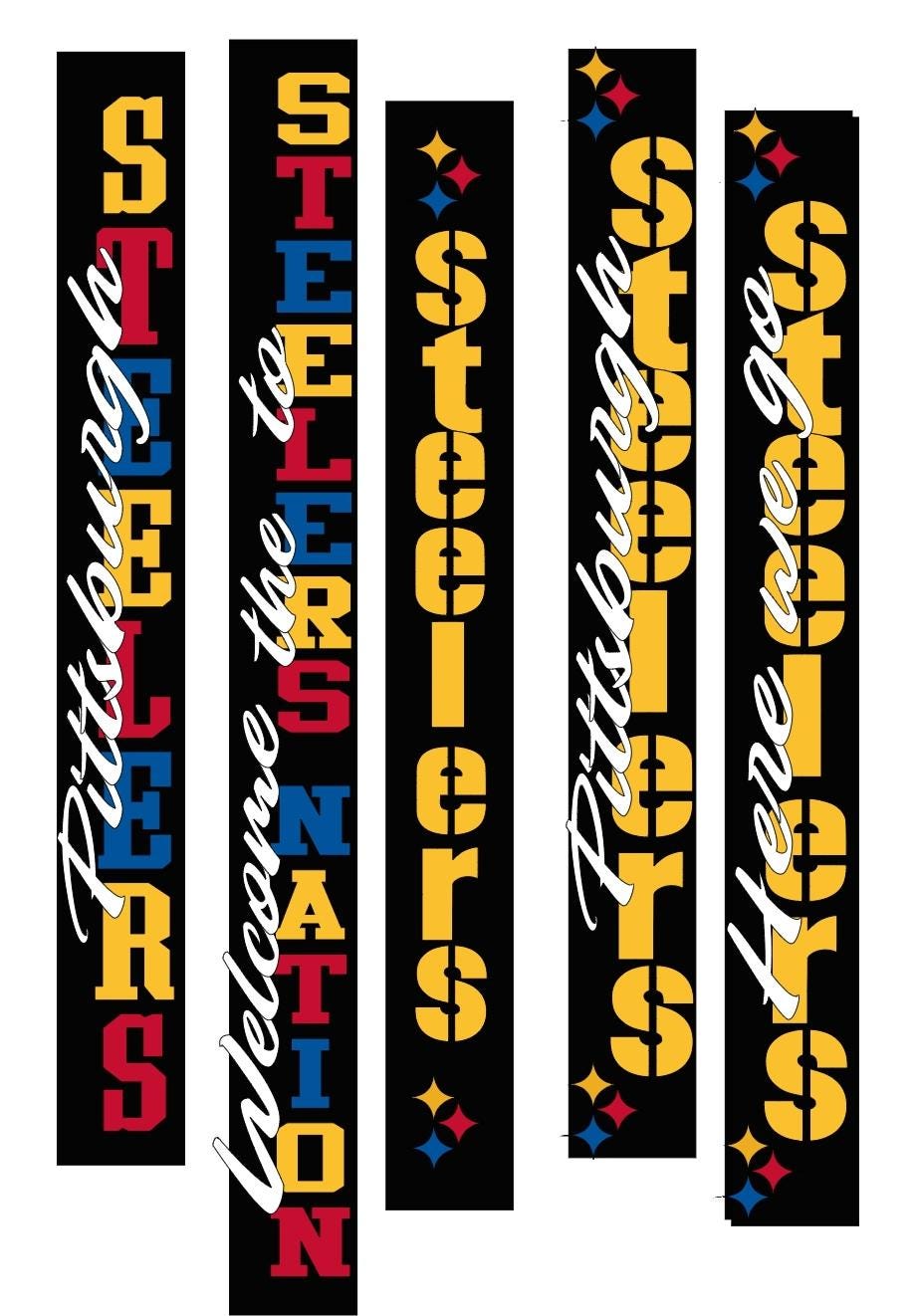 Pittsburgh Steelers Welcome Sign Leaner 5 Design Options and 3 Sizes