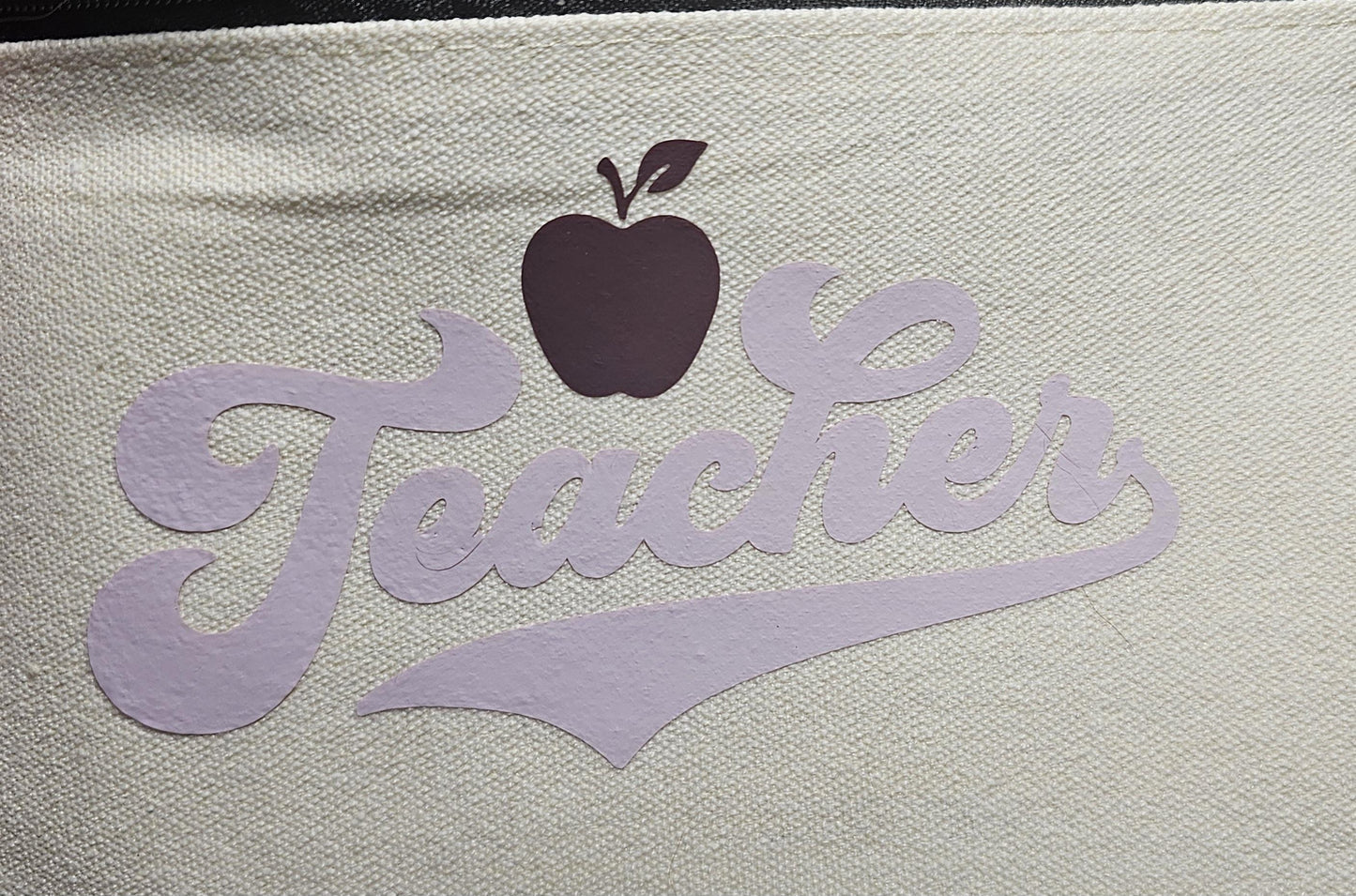 Teacher Pencil Case, Canvas, Teacher Pencil Pouch, Teacher Toiletry Bag, Teacher Gift,