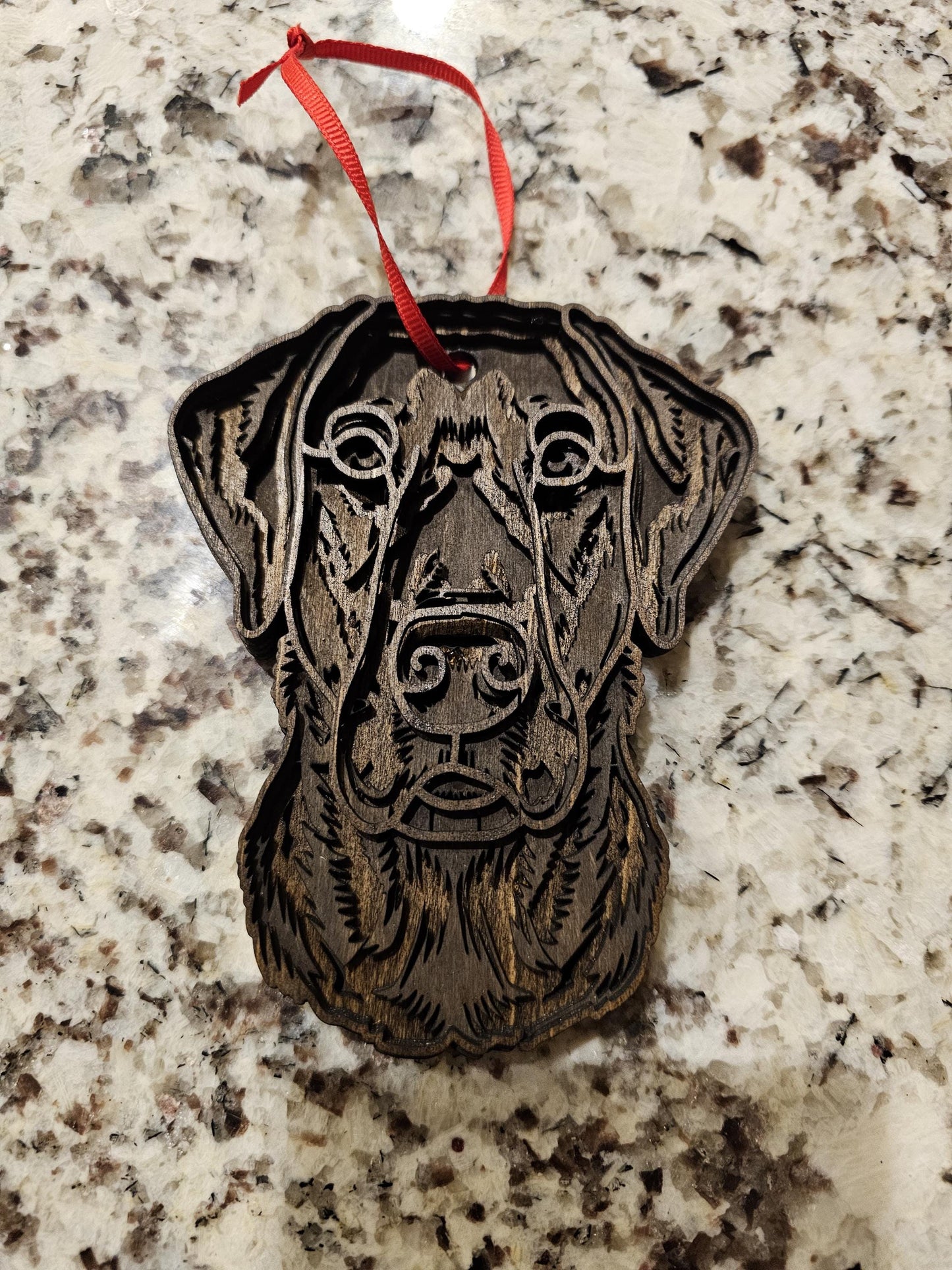 Layered Dog Christmas Ornaments, Custom 3D Layered Dog Head ornaments or accent piece, 3x5 in or 4x6 wooden ornaments