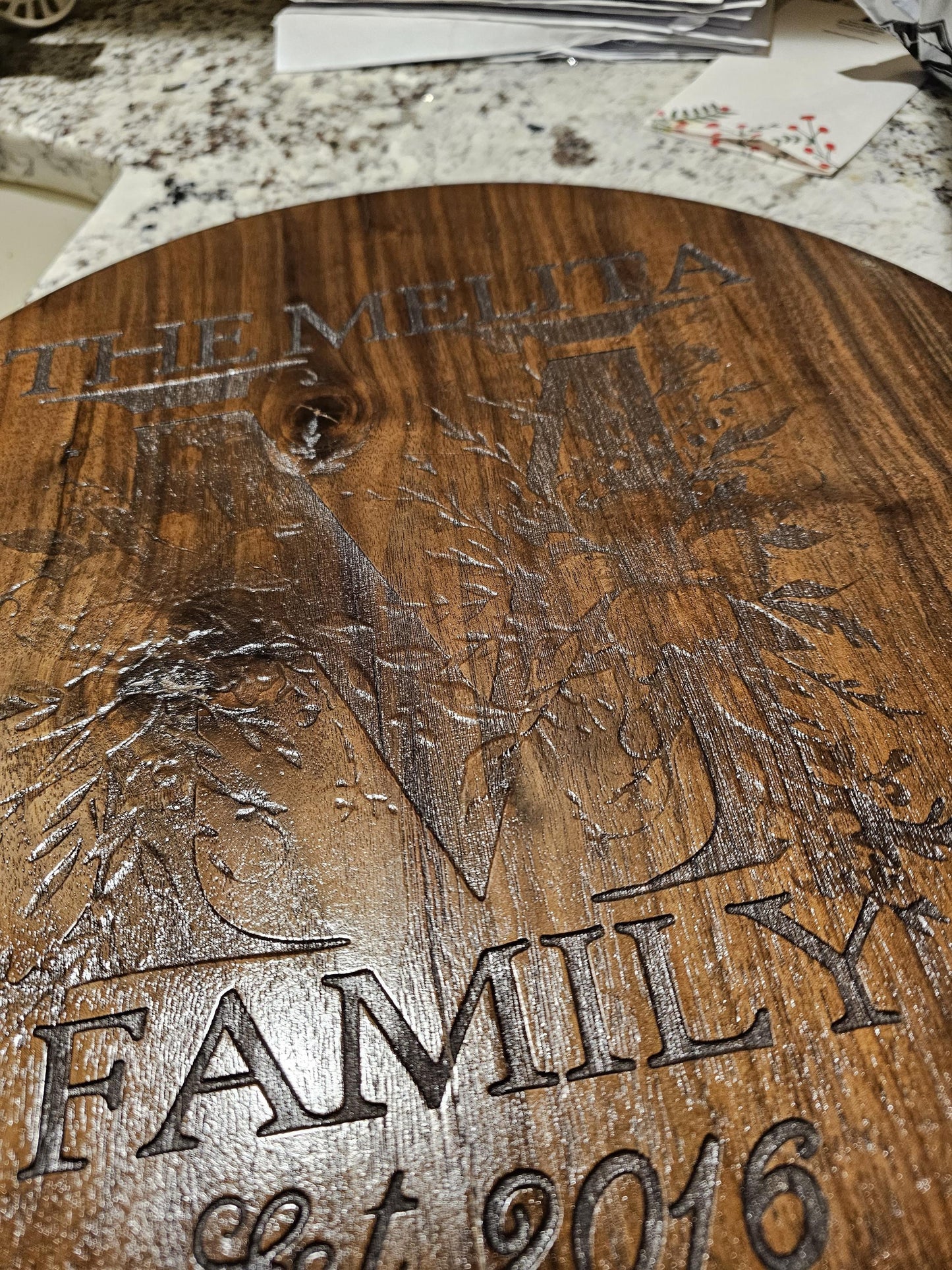 Lazy Susan Customized Premium Wood, Unique Design Engraved Personalized Gift,