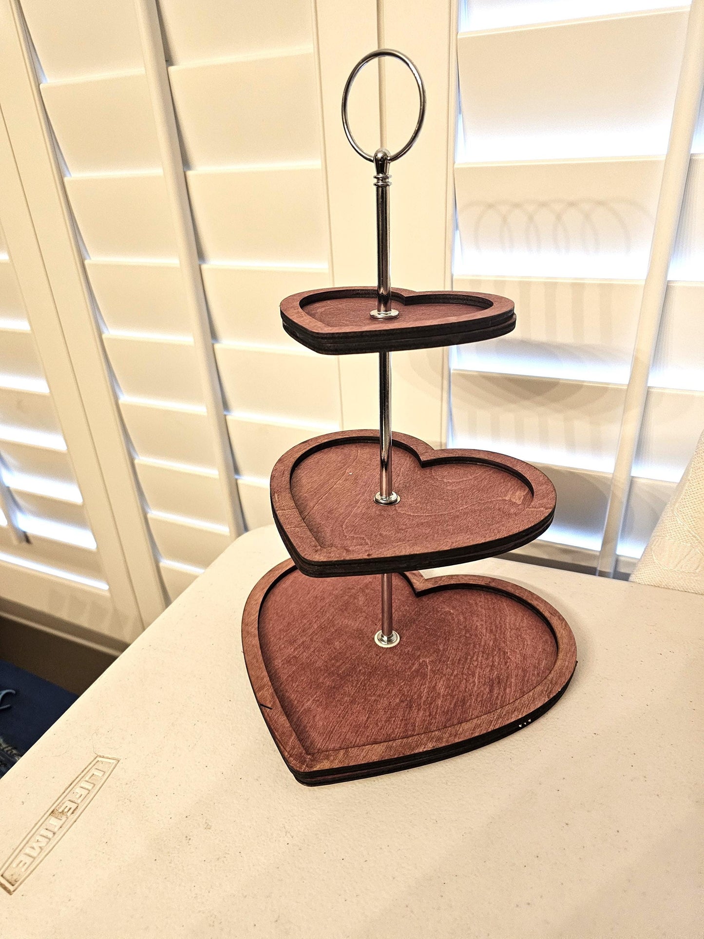 Heart Shaped 3 Tier Tray & Cupcake Stand – Pink or Red, Perfect for Valentine's Day Dessert Display