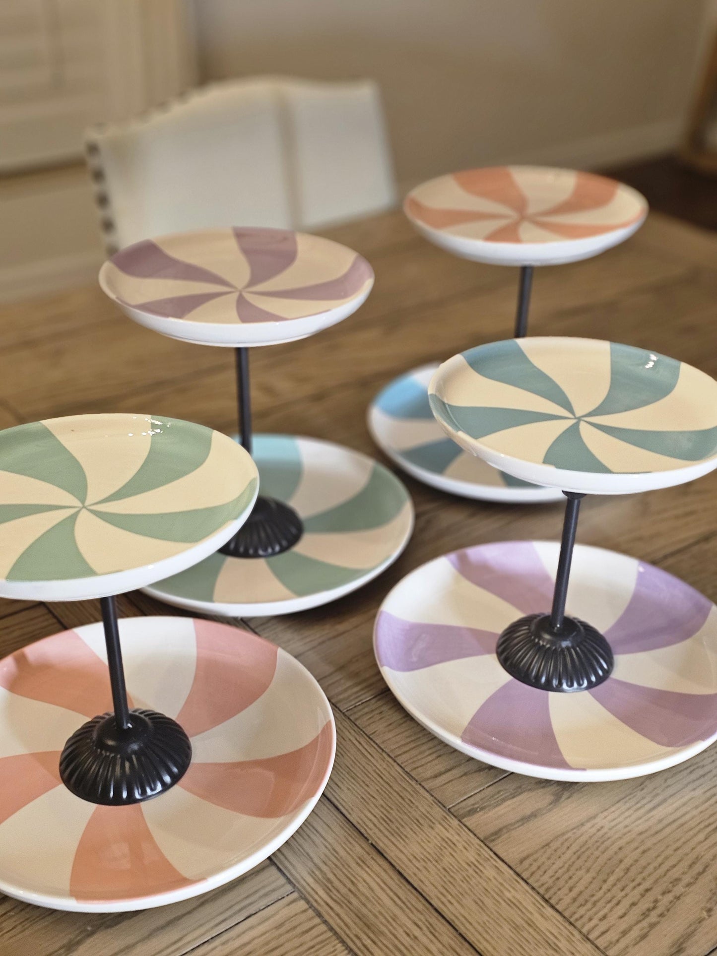 2 Tier Ceramic Cupcake Stand Candy Themed Dessert & Fruit Display Serving Set Perfect for Valentine's Day Sweets